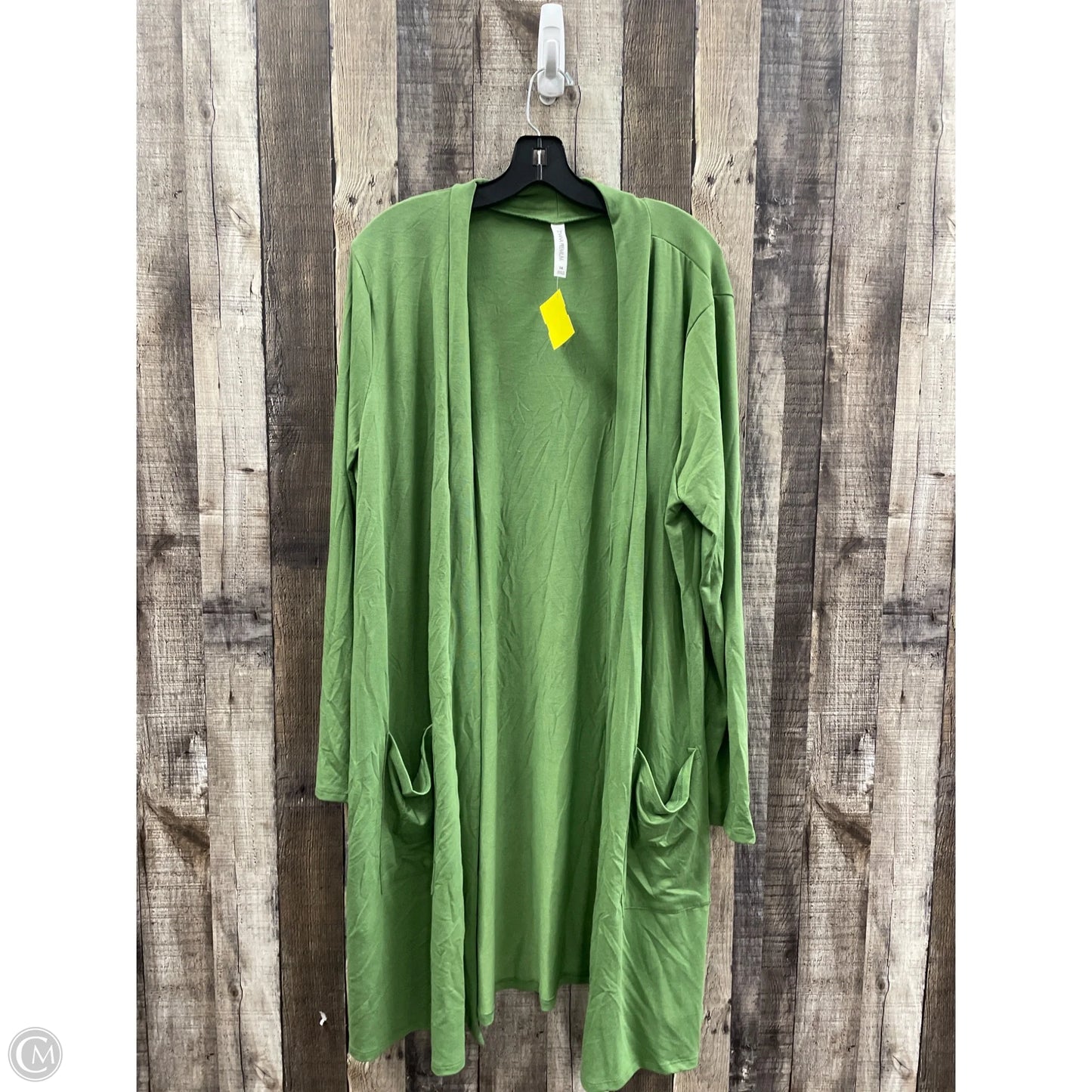 Cardigan By Zenana In Green, Size: 3x