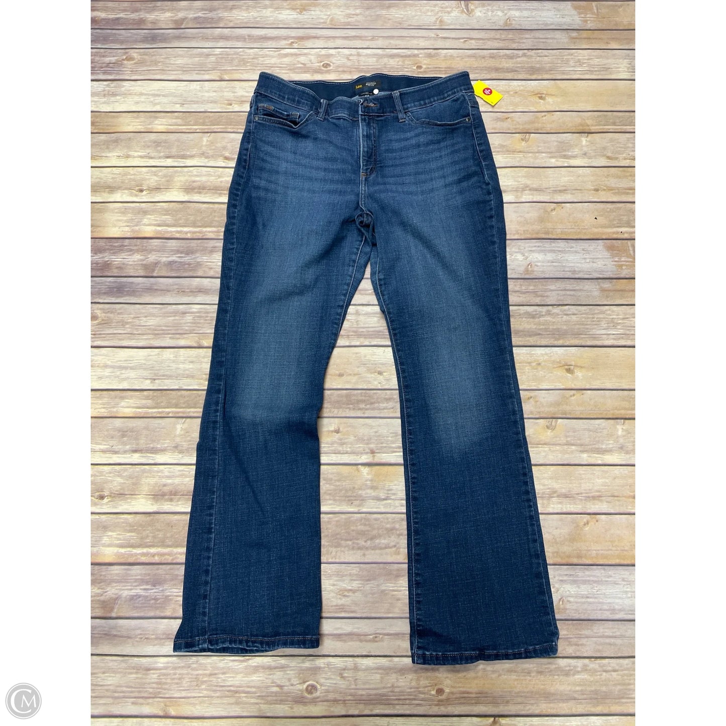 Jeans Boot Cut By Lee In Blue Denim, Size: 16