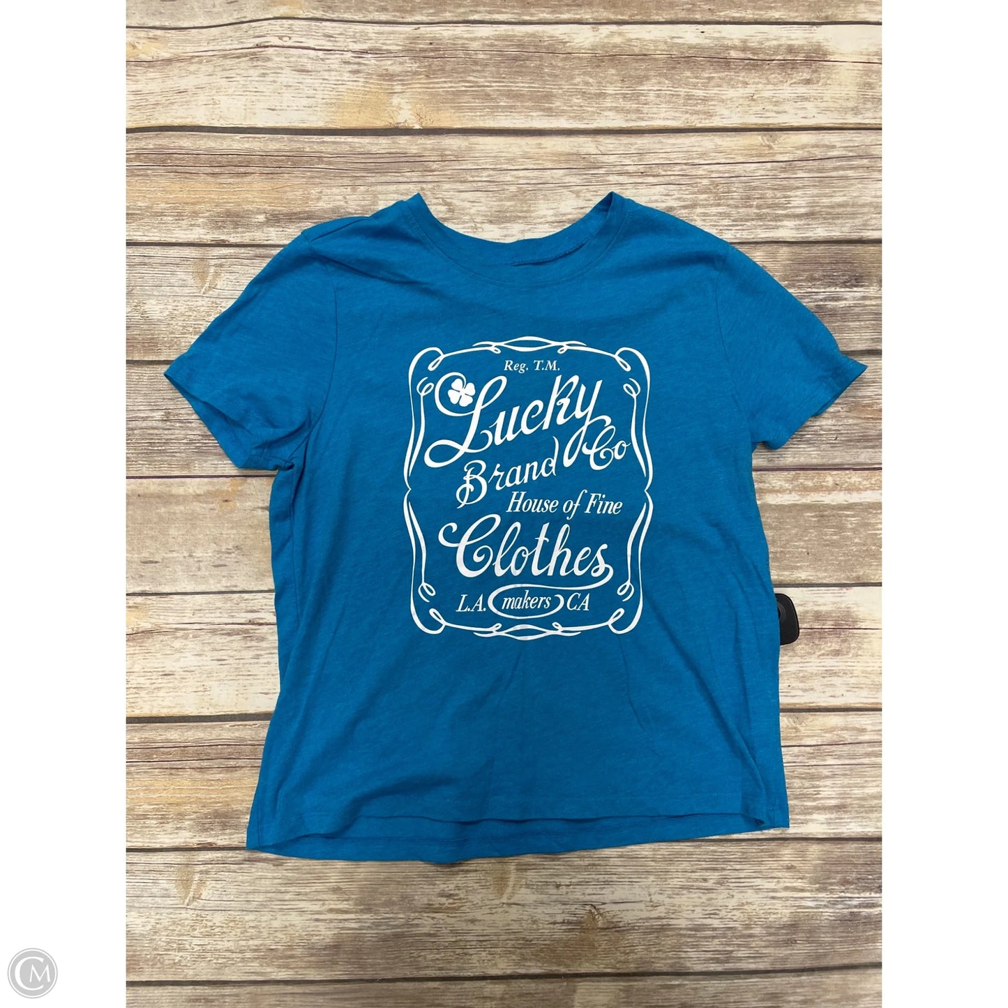 Top Short Sleeve By Lucky Brand In Blue, Size: M