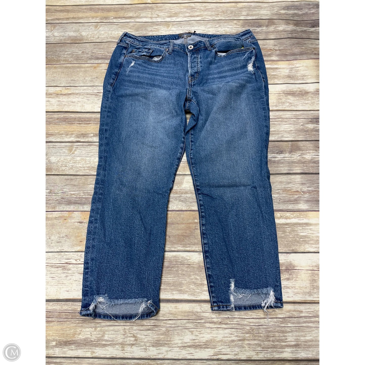 Jeans Straight By Torrid In Blue Denim, Size: 16