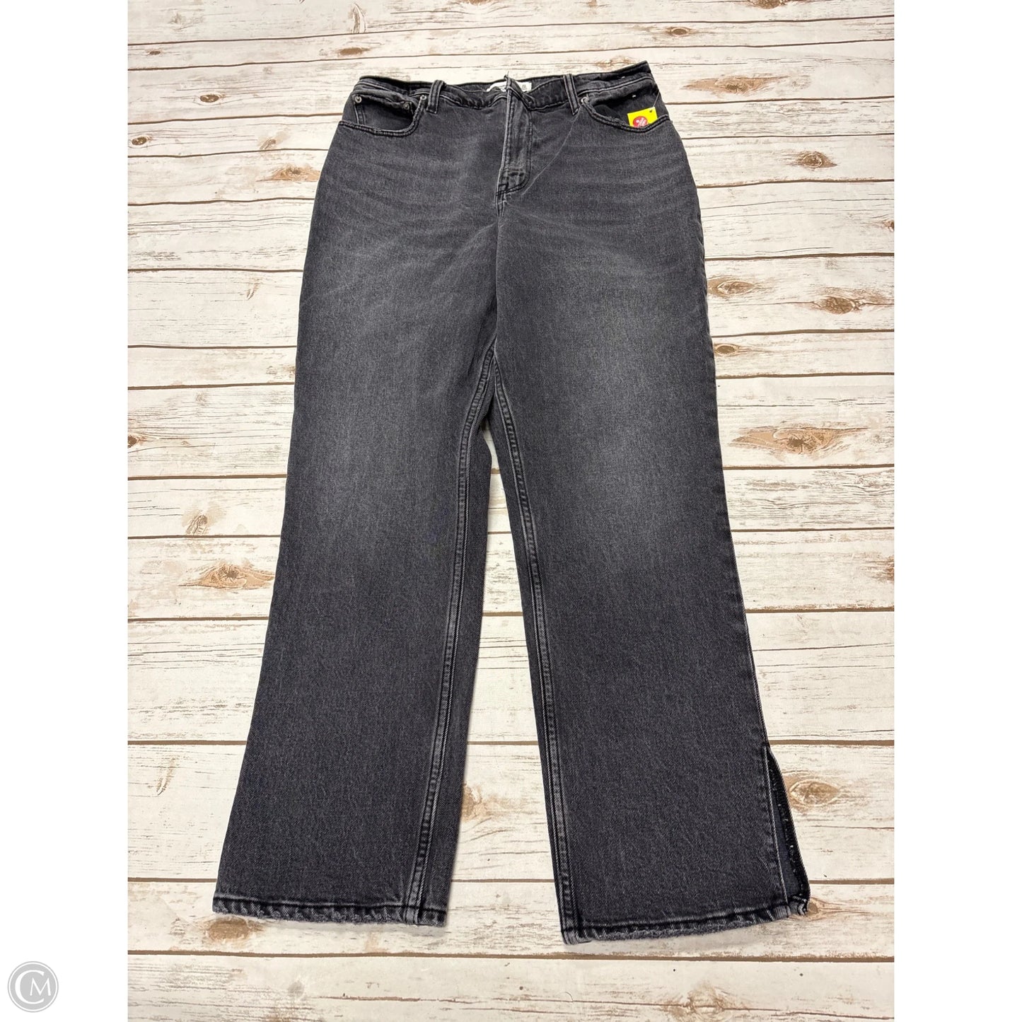 Jeans Straight By Abercrombie And Fitch In Black Denim, Size: 12