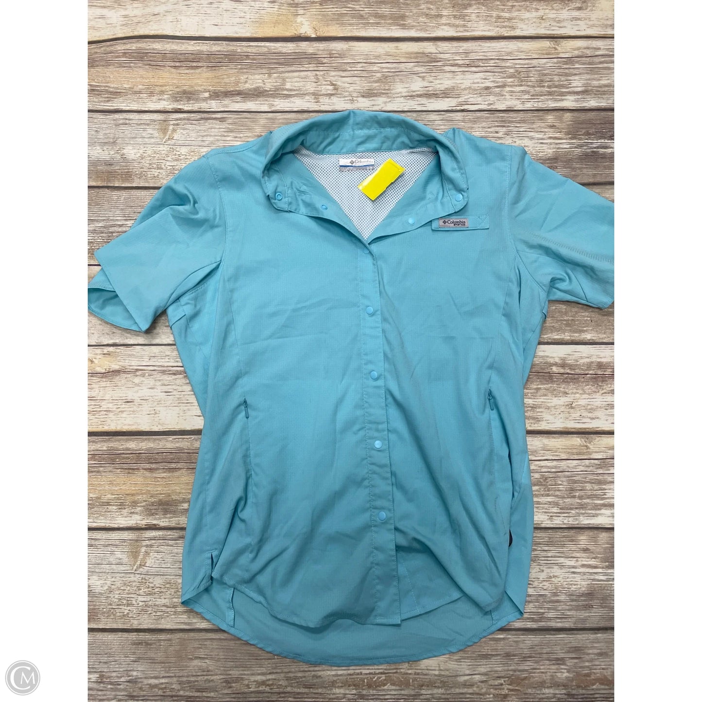 Athletic Top Short Sleeve By Columbia In Blue, Size: M