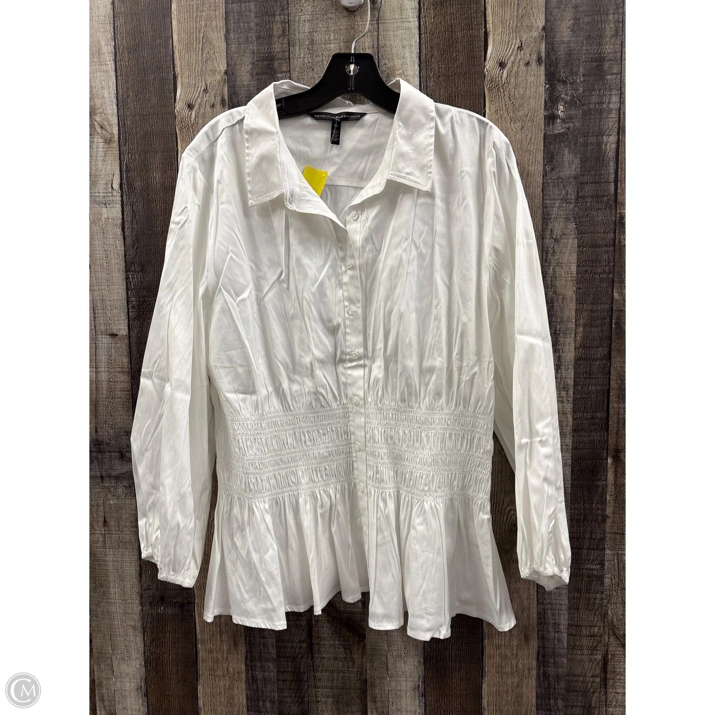 Top Long Sleeve By White House Black Market In White, Size: Xl