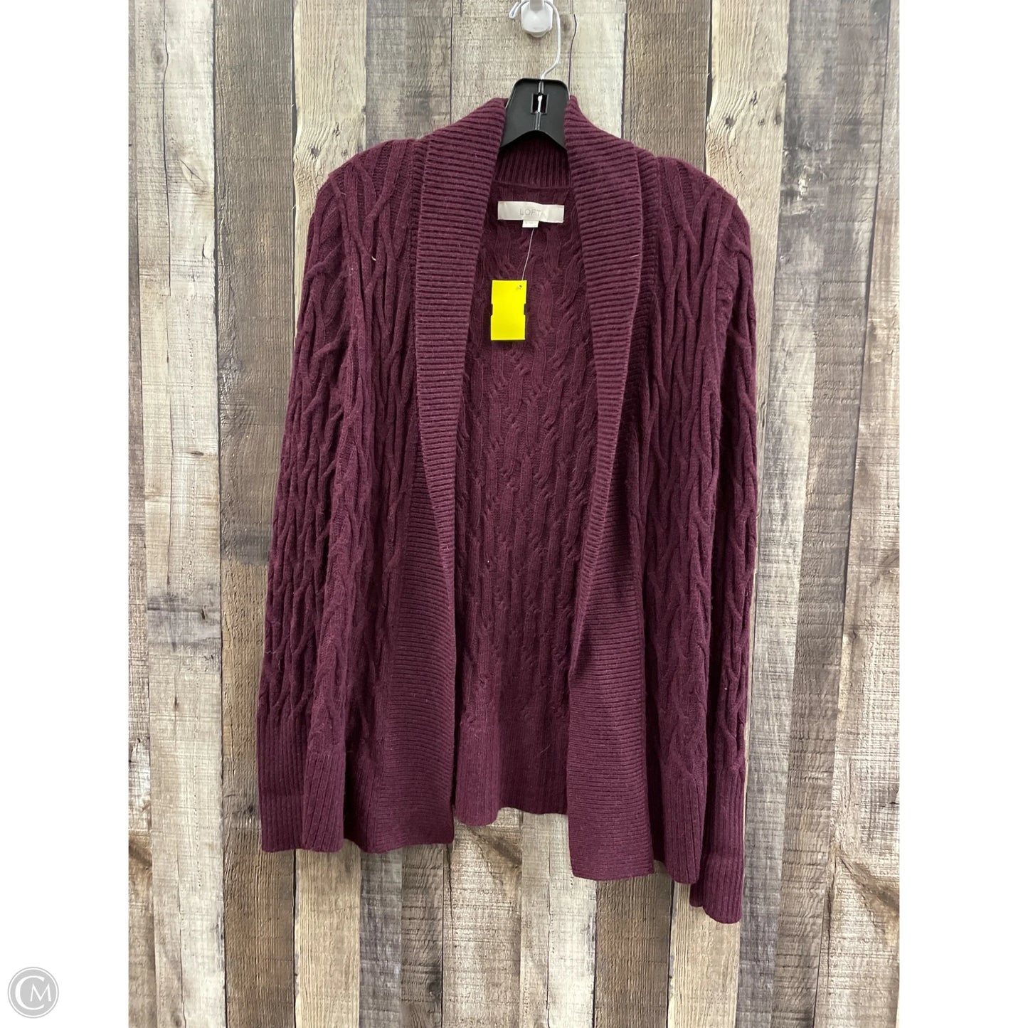 Sweater Cardigan By Loft In Maroon, Size: S