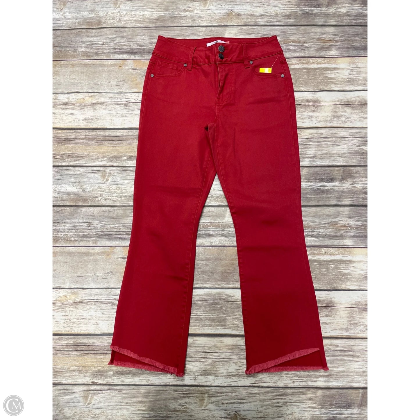 Jeans Straight By Cabi In Red, Size: 4