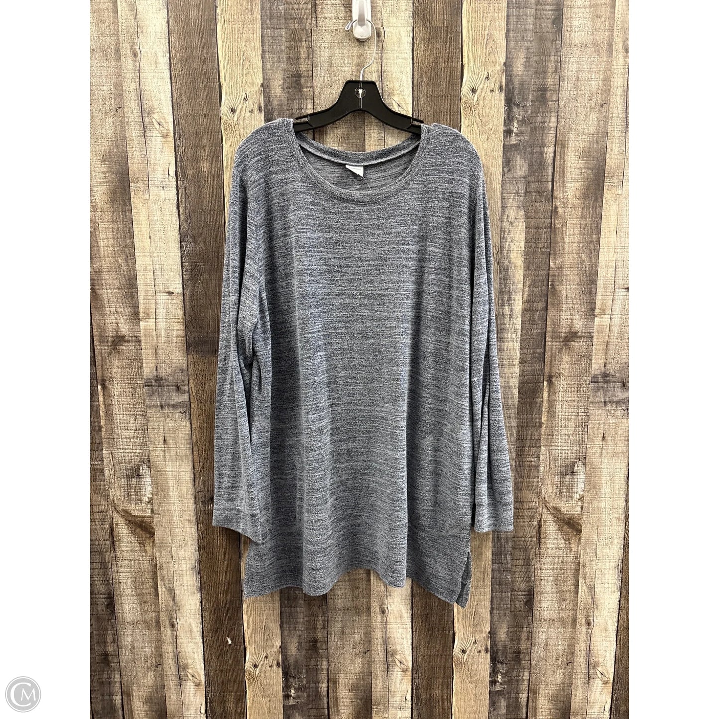 Tunic Long Sleeve By Cme In Blue, Size: 3x