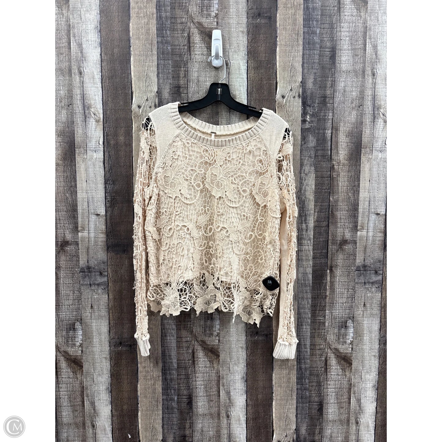 Top Long Sleeve By Free People In Cream, Size: S