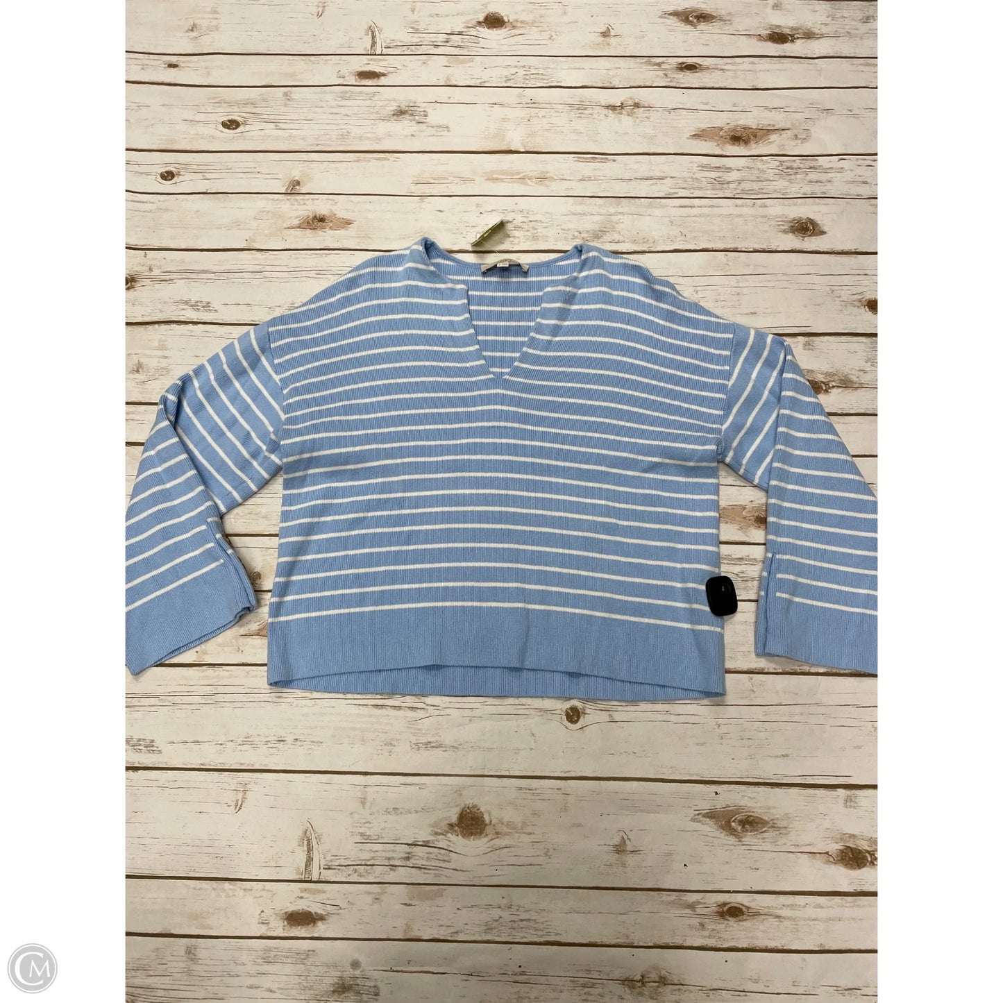Sweater By Loft In Blue & White, Size: M