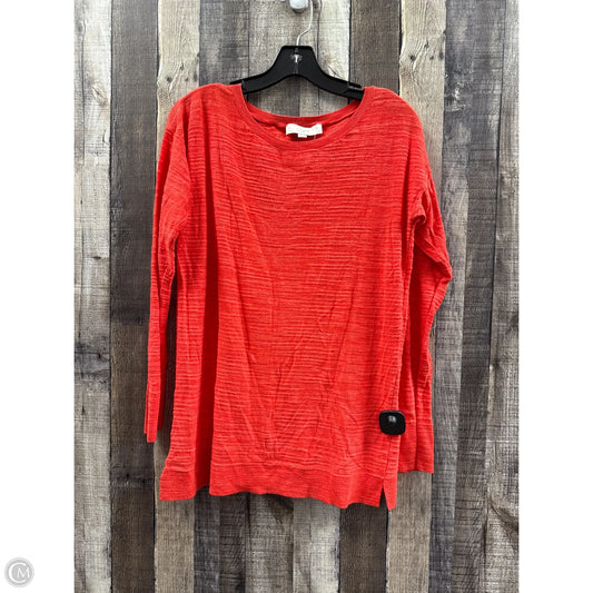 Top Long Sleeve By Loft In Red, Size: M