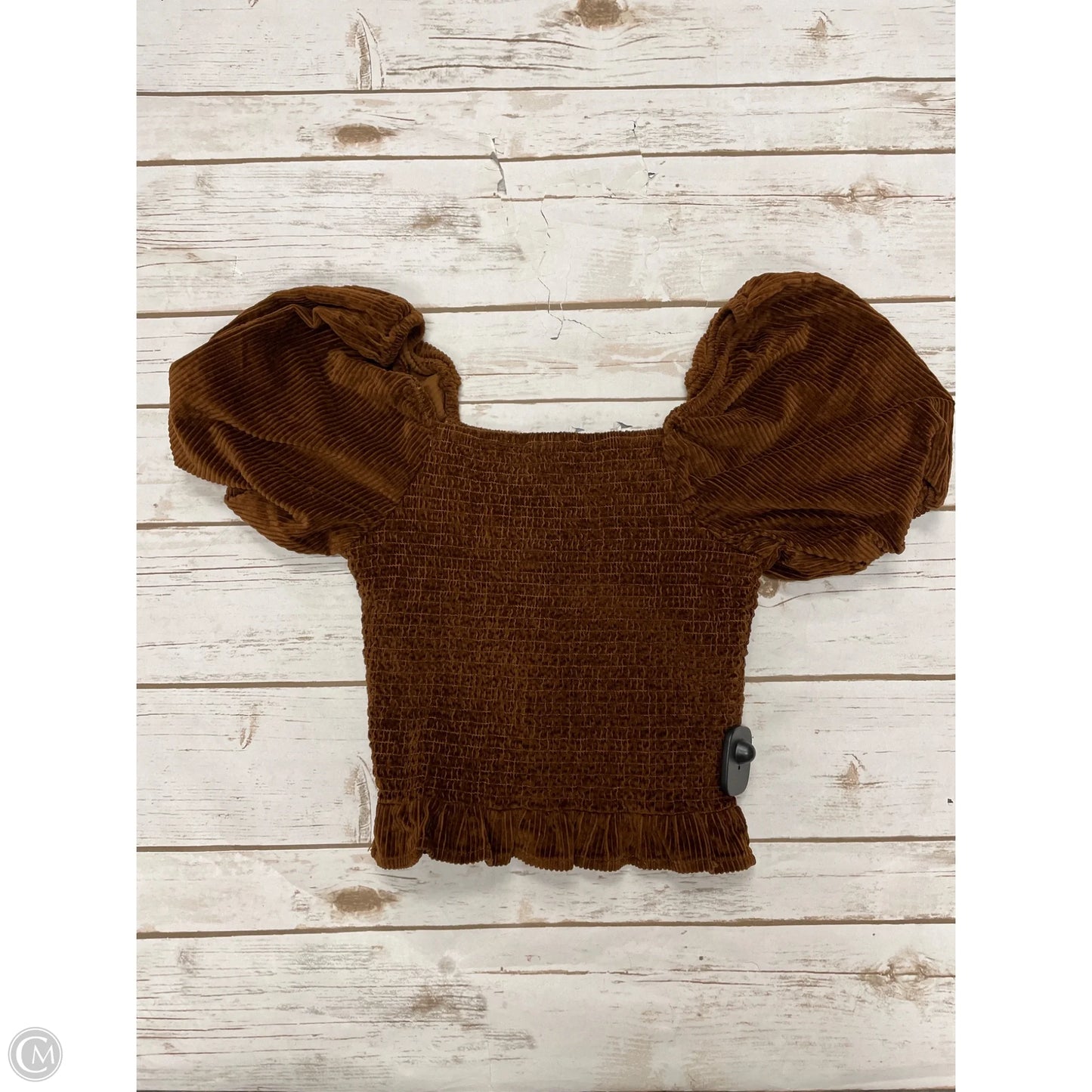Top Short Sleeve By American Eagle In Brown, Size: Xs