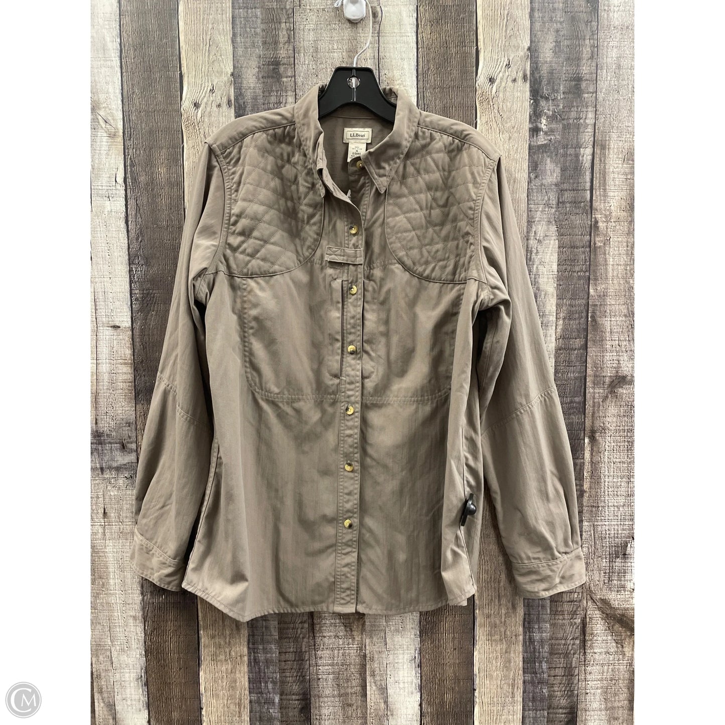Jacket Shirt By L.l. Bean In Taupe, Size: M