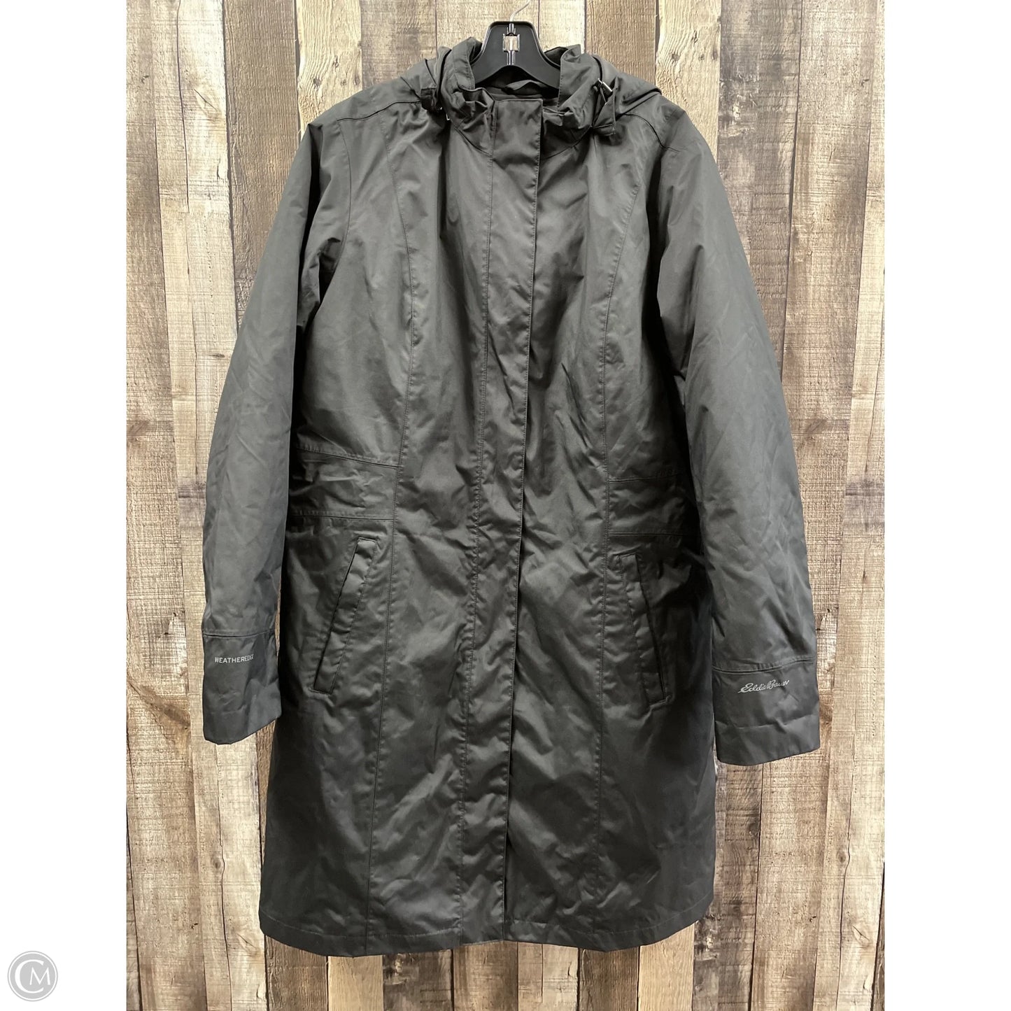 Coat Trench Coat By Eddie Bauer In Black, Size: Xl