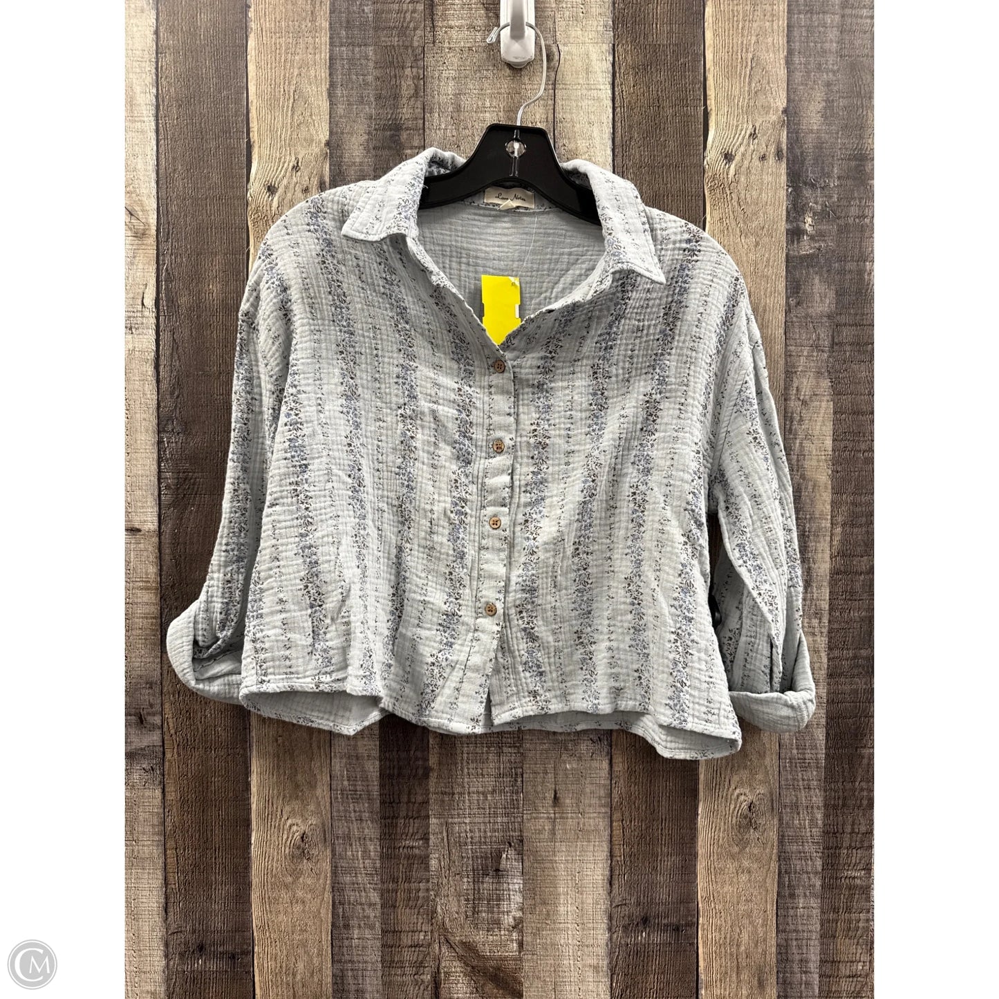 Top 3/4 Sleeve By Love Notes In Blue, Size: S