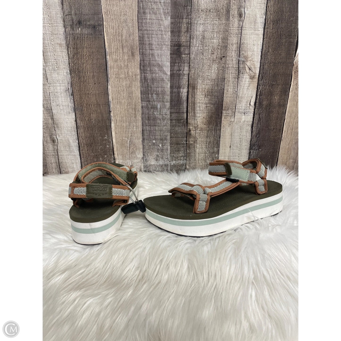 Sandals Flats By Teva In Green, Size: 8