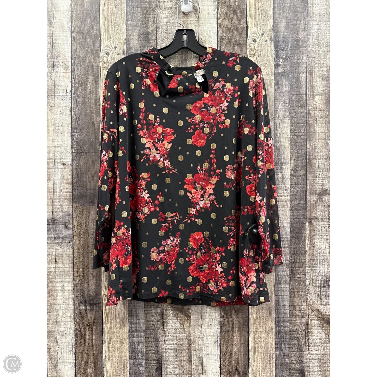 Top Long Sleeve By Nine West In Multi-colored, Size: Xl