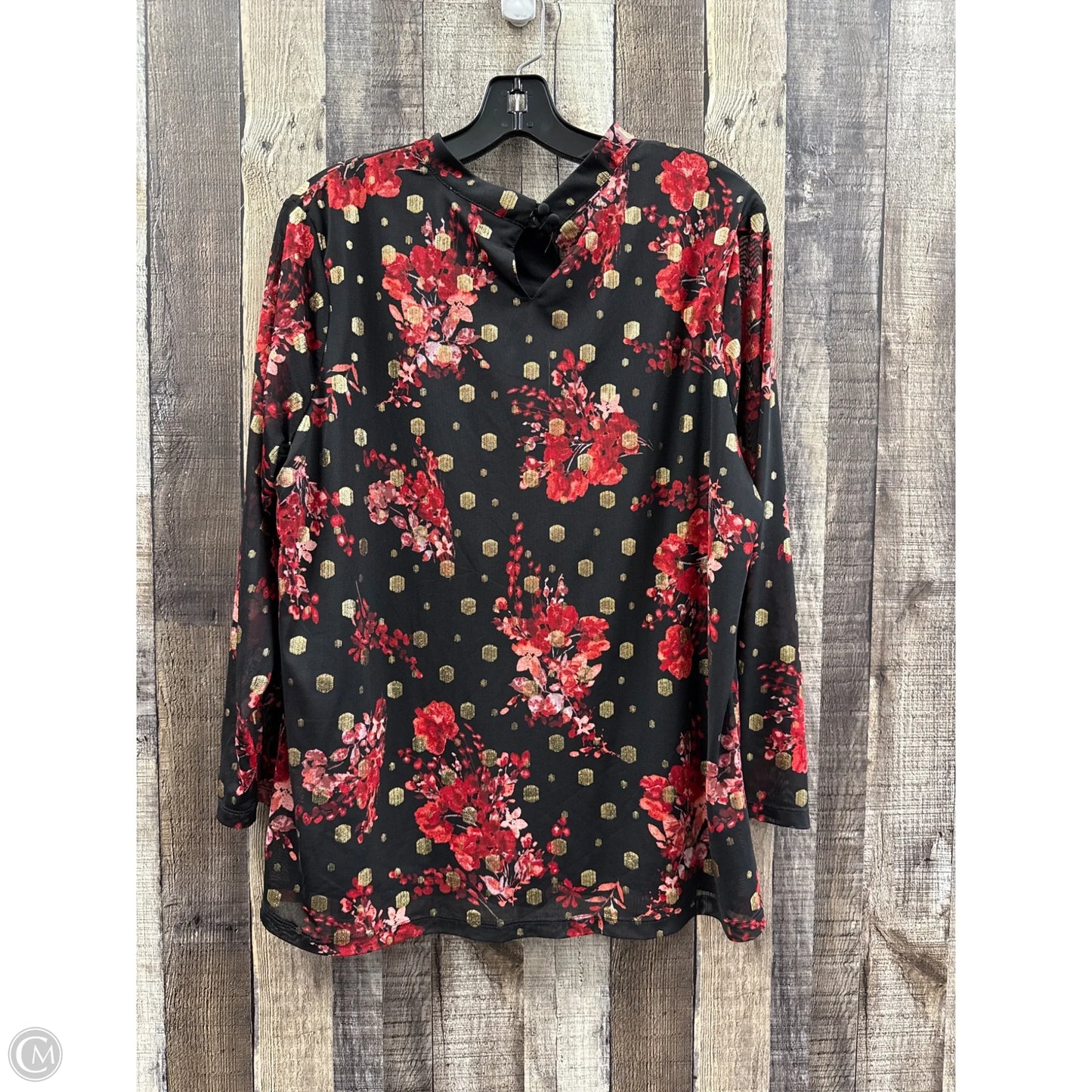 Top Long Sleeve By Nine West In Multi-colored, Size: Xl