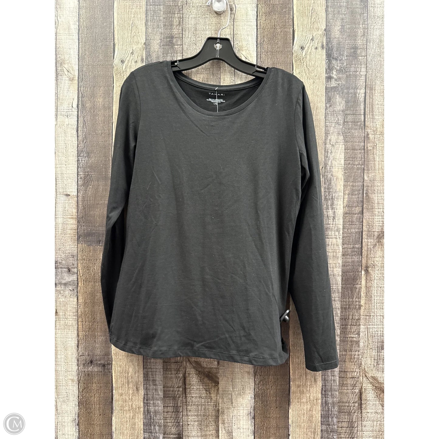 Top Long Sleeve By Tahari In Black, Size: L