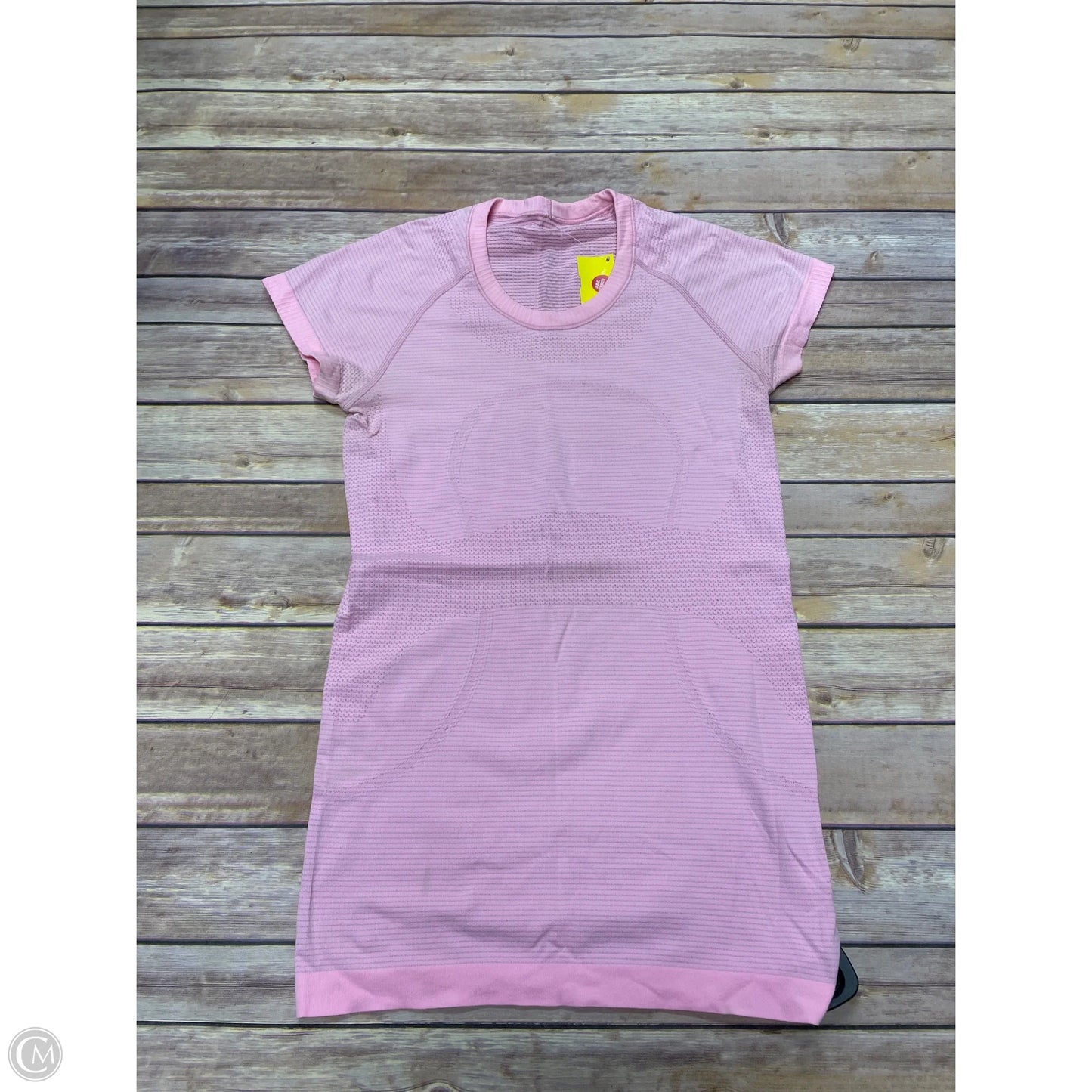 Athletic Top Short Sleeve By Lululemon In Pink, Size: 6