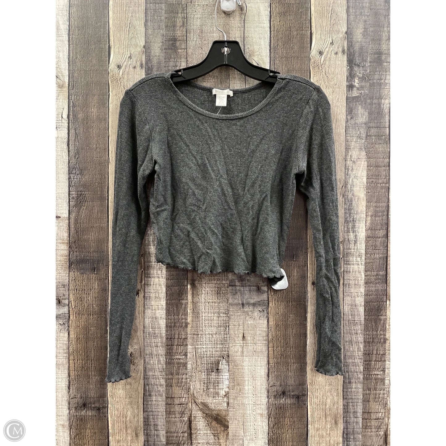 Top Long Sleeve By Bozzolo In Grey, Size: M