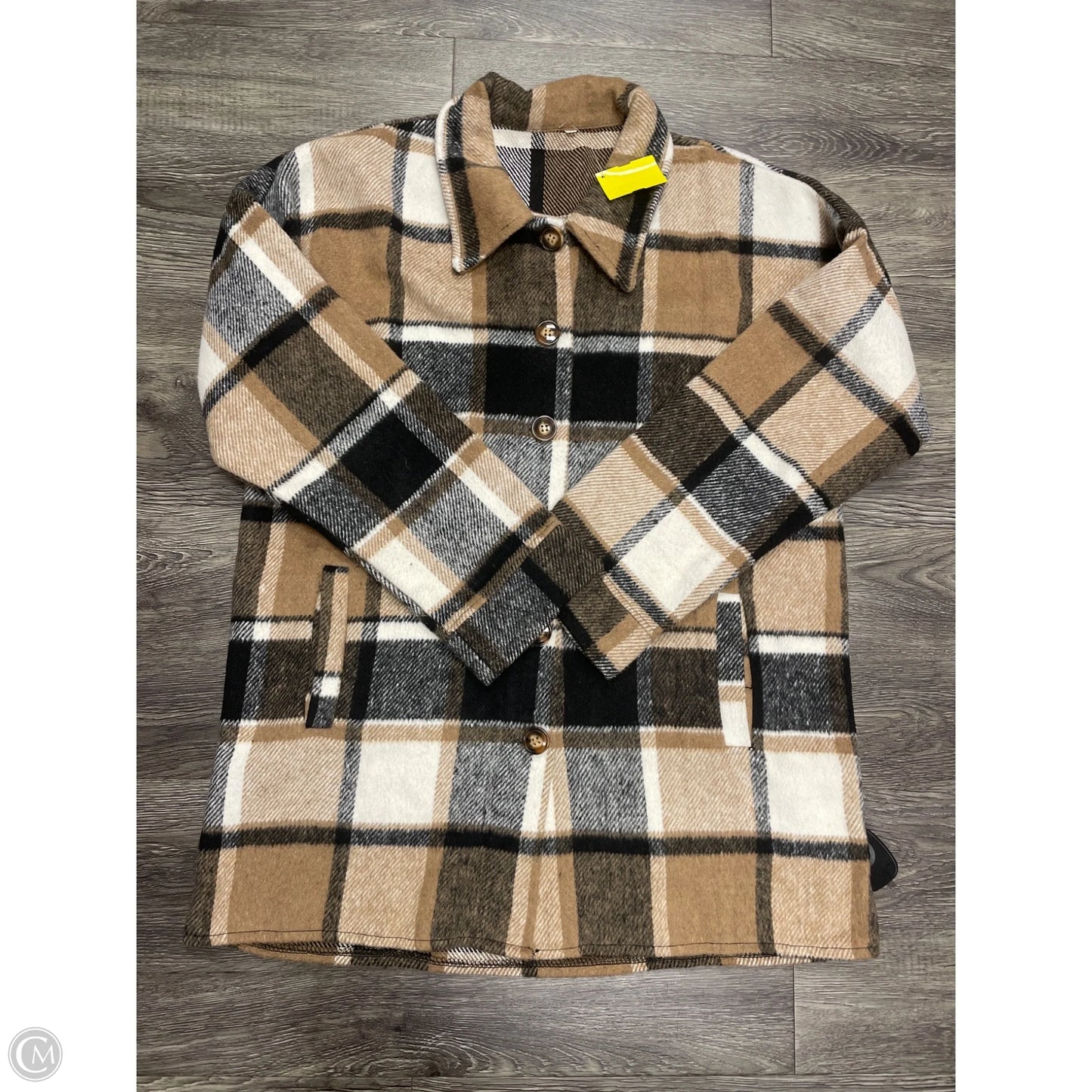 Jacket Shirt By Cmf In Plaid Pattern, Size: M