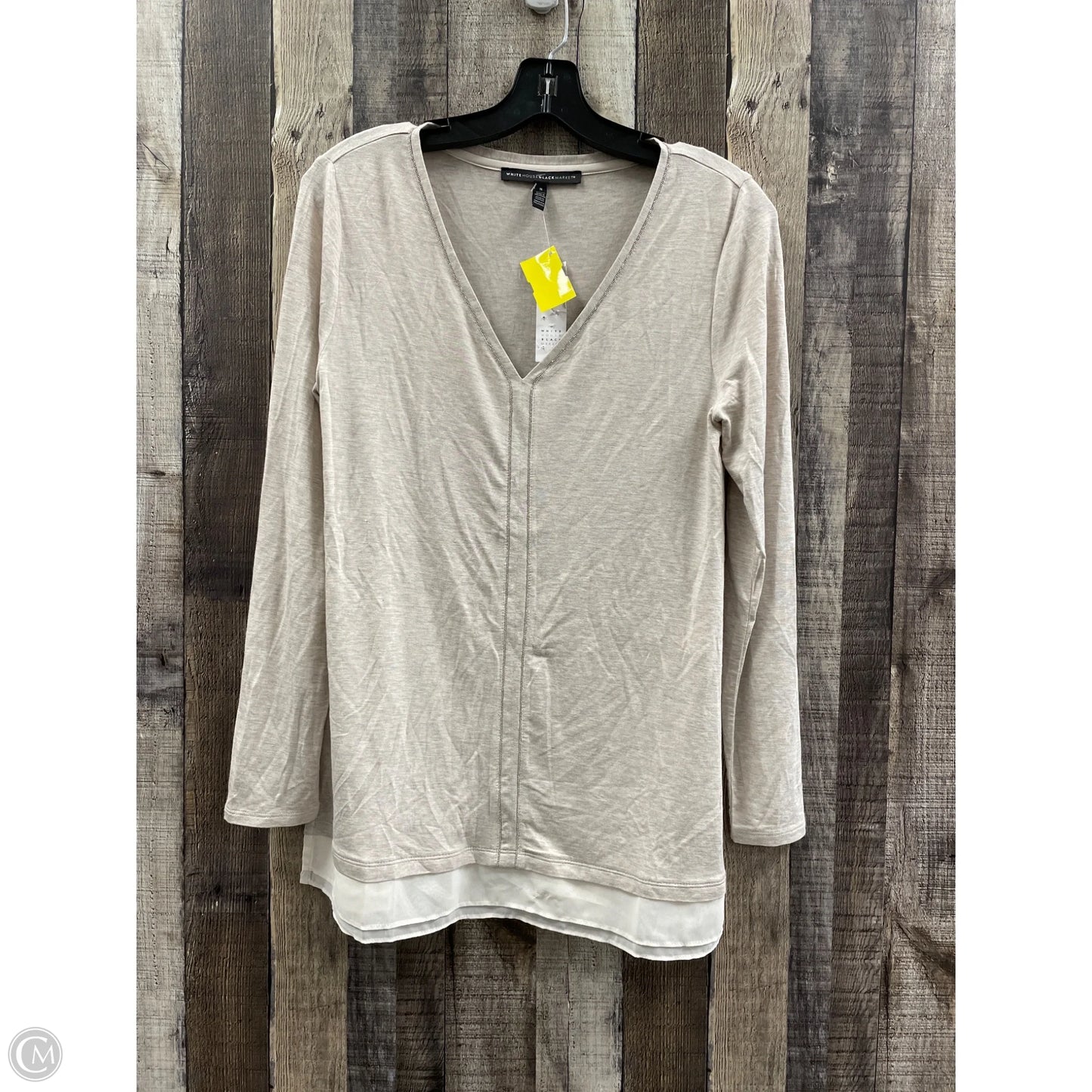 Top Long Sleeve By White House Black Market In Beige, Size: S