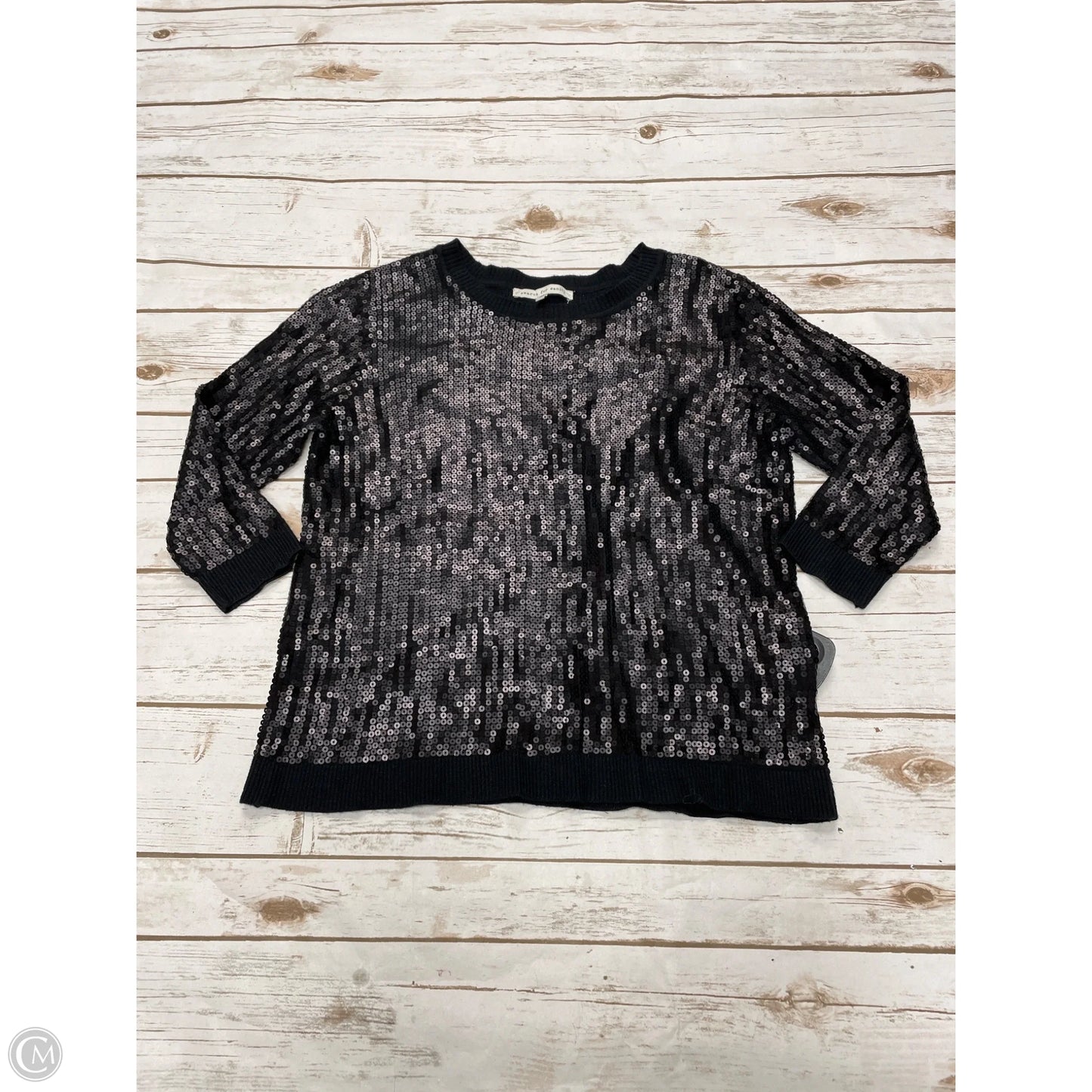 Top 3/4 Sleeve By Cme In Black, Size: M
