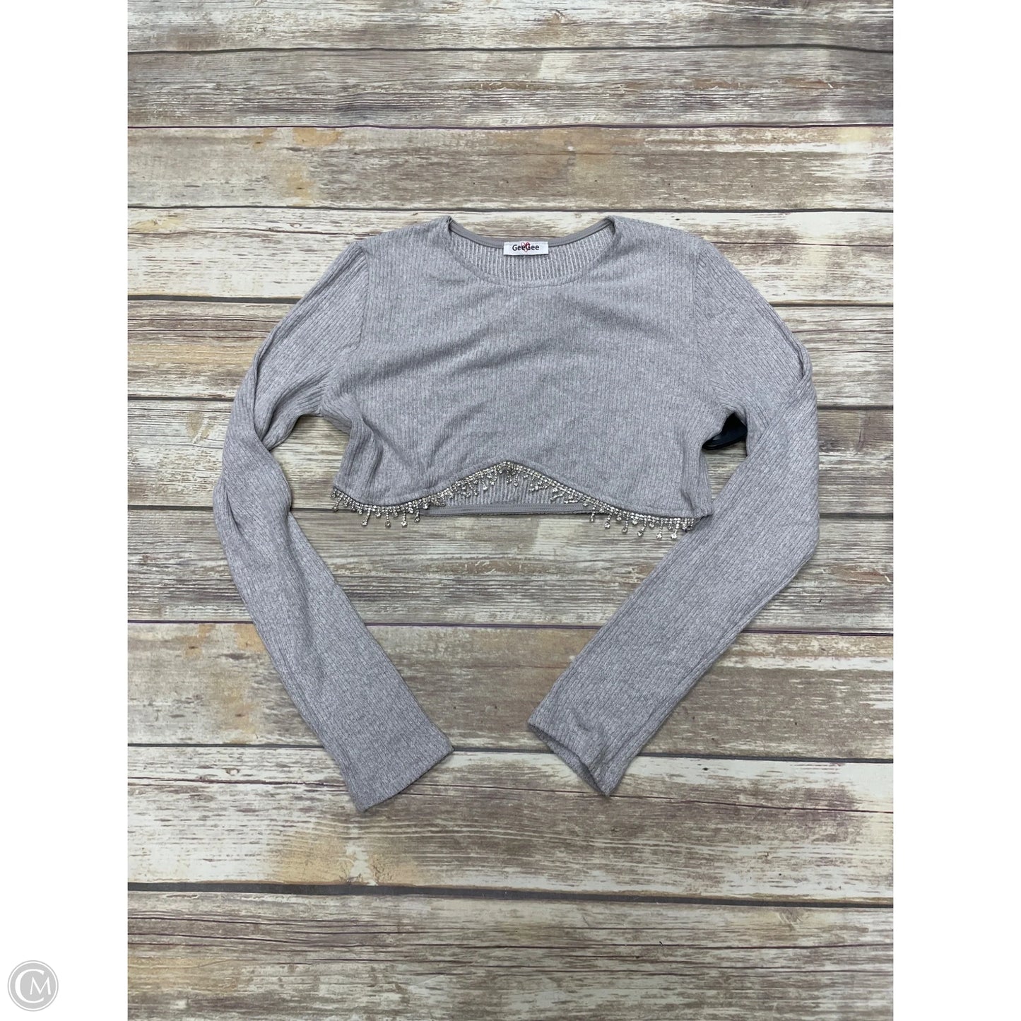 Top Long Sleeve By Geegee In Grey, Size: M