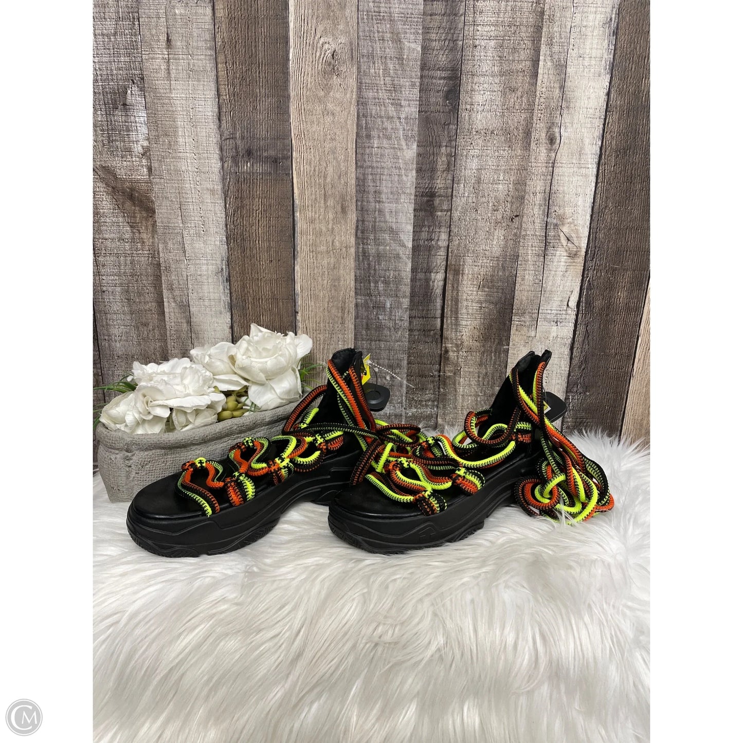 Sandals Heels Platform By Azalea Wang In Black, Size: 8