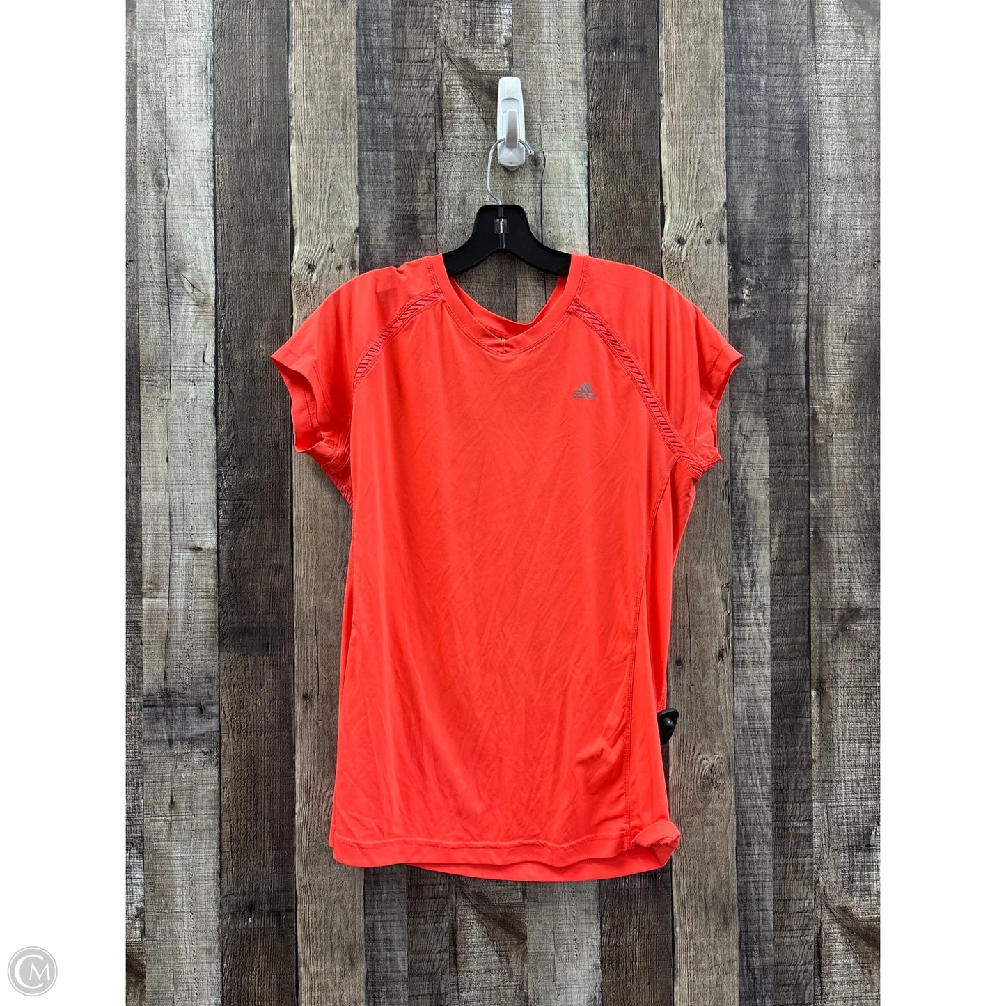 Athletic Top Short Sleeve By Adidas In Orange, Size: L