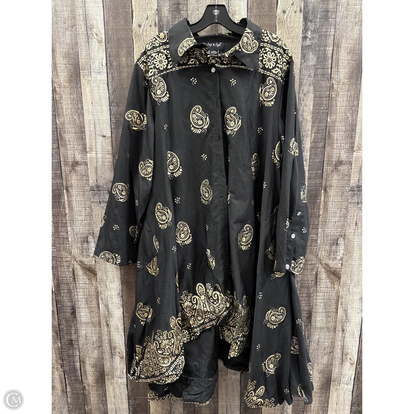 Dress Casual Midi By Cme In Black & Gold, Size: 3x