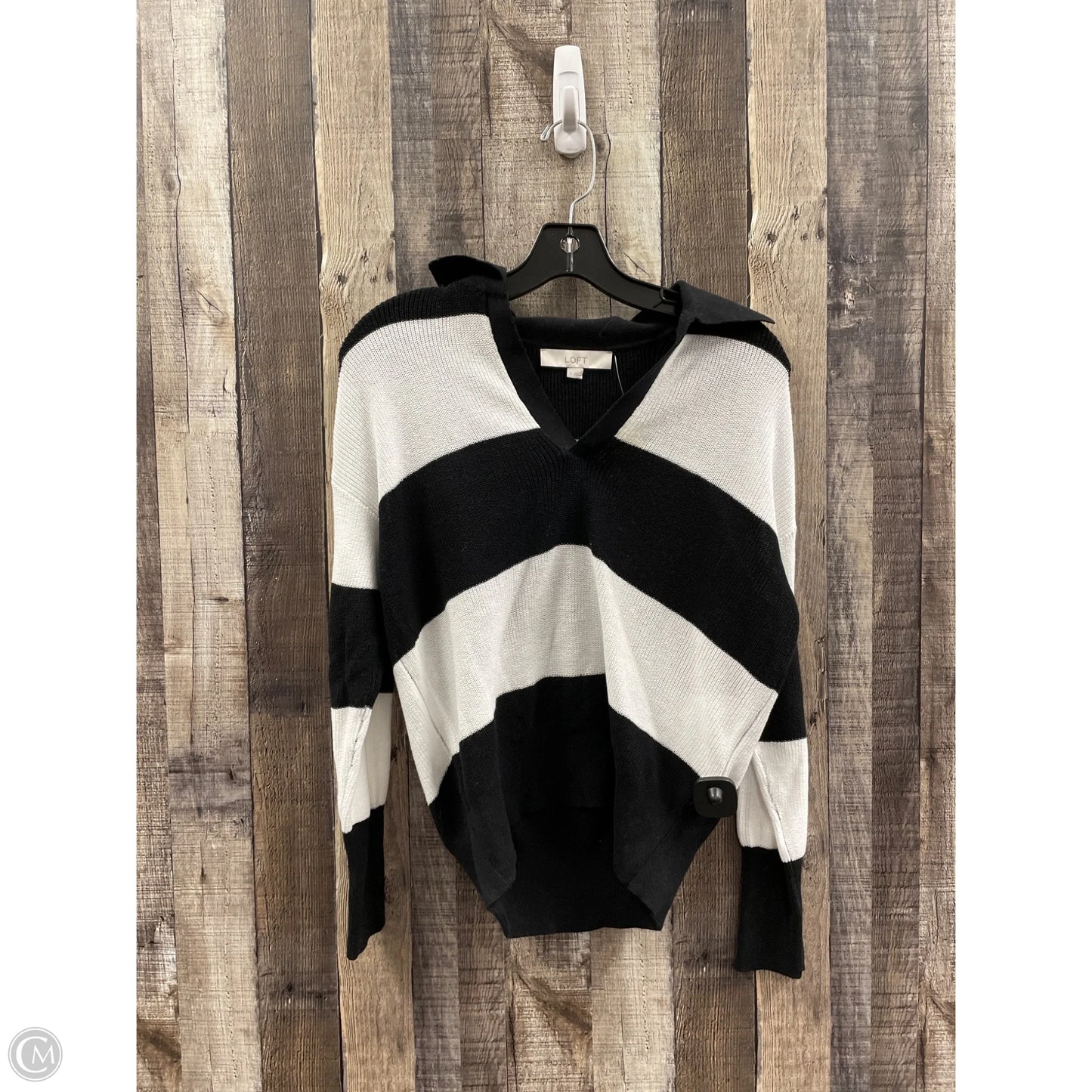 Sweater By Loft In Black & White, Size: S