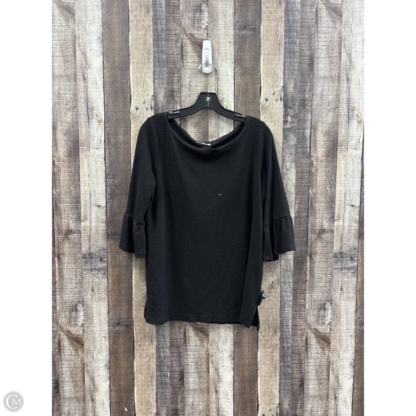 Top Long Sleeve By Pleione In Black, Size: L