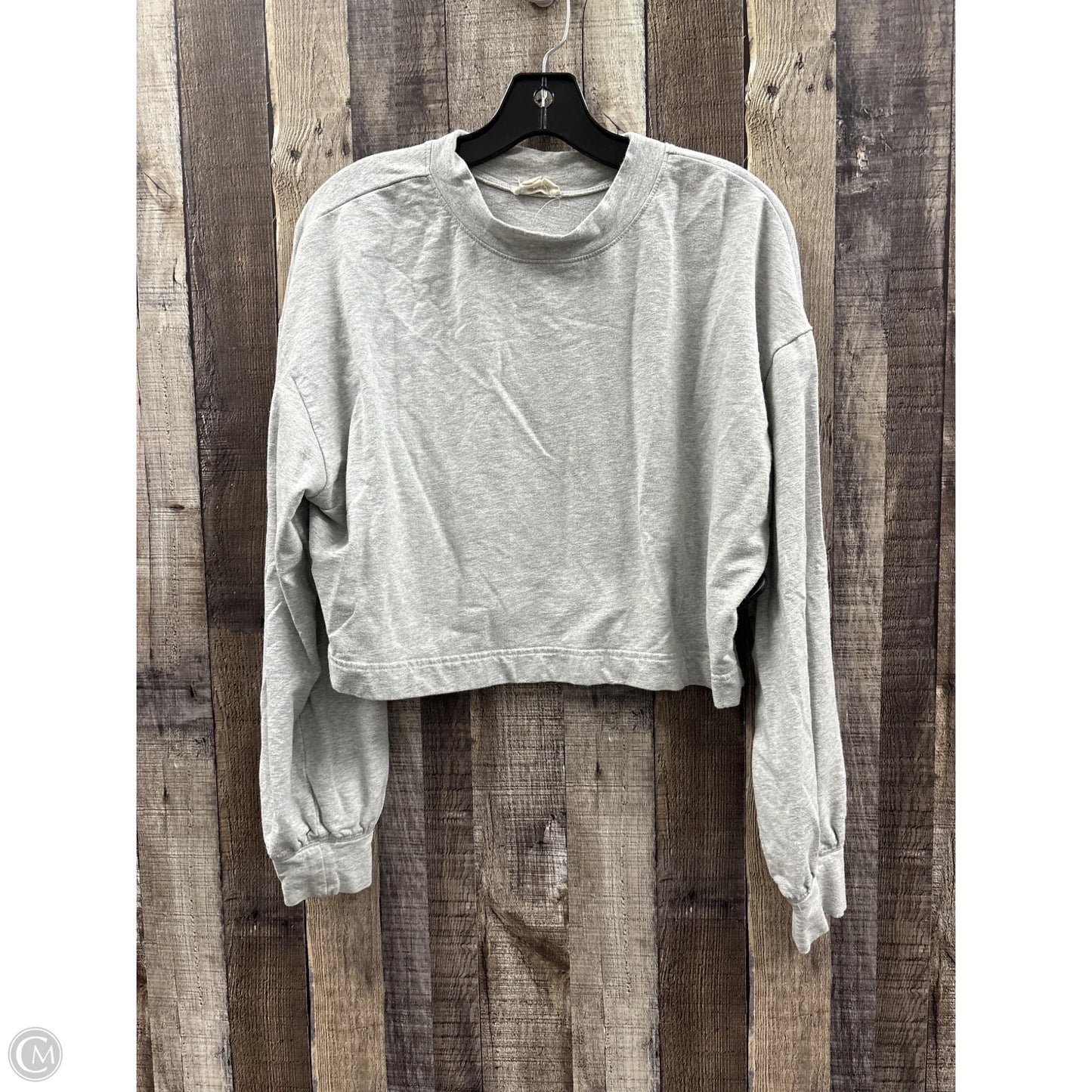 Top Long Sleeve By Open Edit In Grey, Size: M