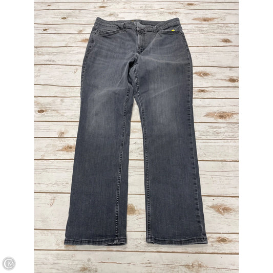 Jeans Straight By Lee In Grey Denim, Size: 14