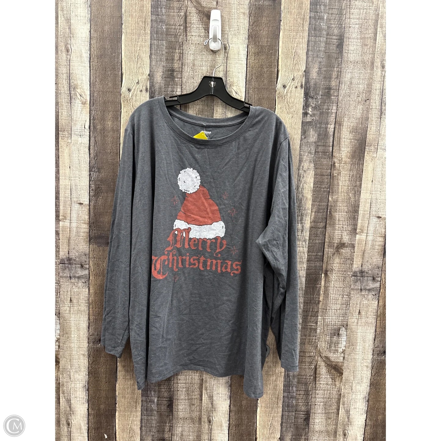 Top Long Sleeve By Sonoma In Grey, Size: 3x