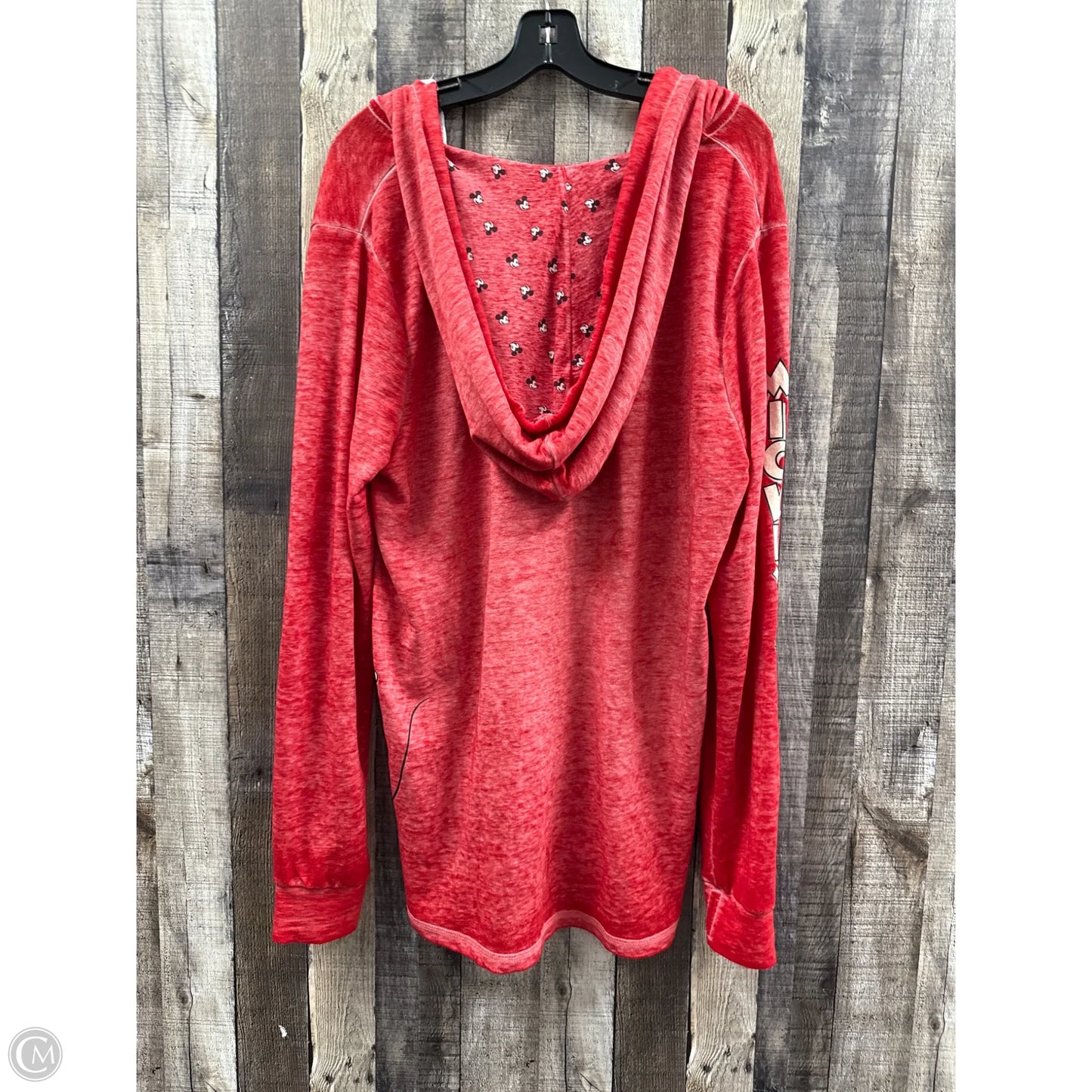 Top Long Sleeve By Disney In Red, Size: Xl