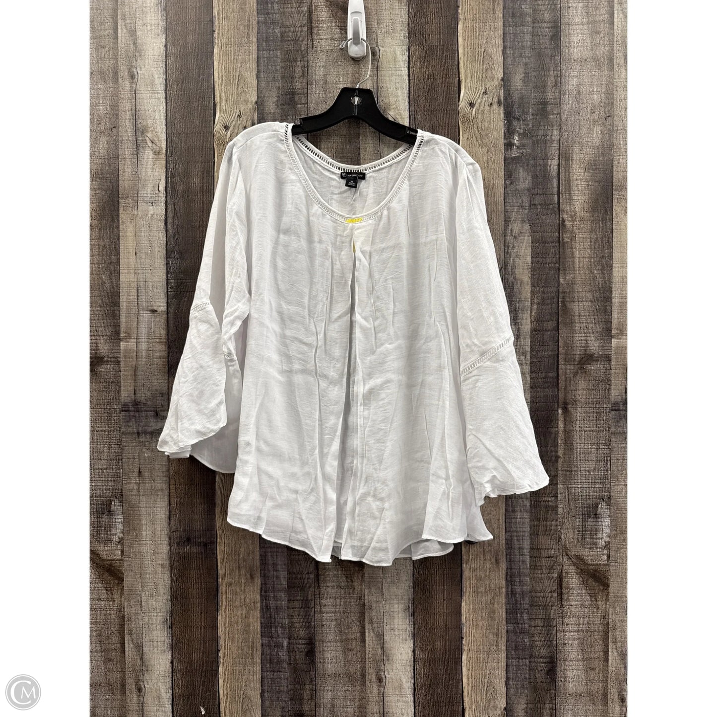 Top Long Sleeve By New Directions In White, Size: Xl