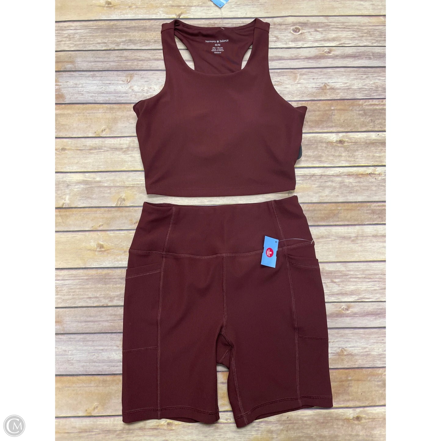 Athletic Shorts 2pc By Cme In Maroon, Size: M