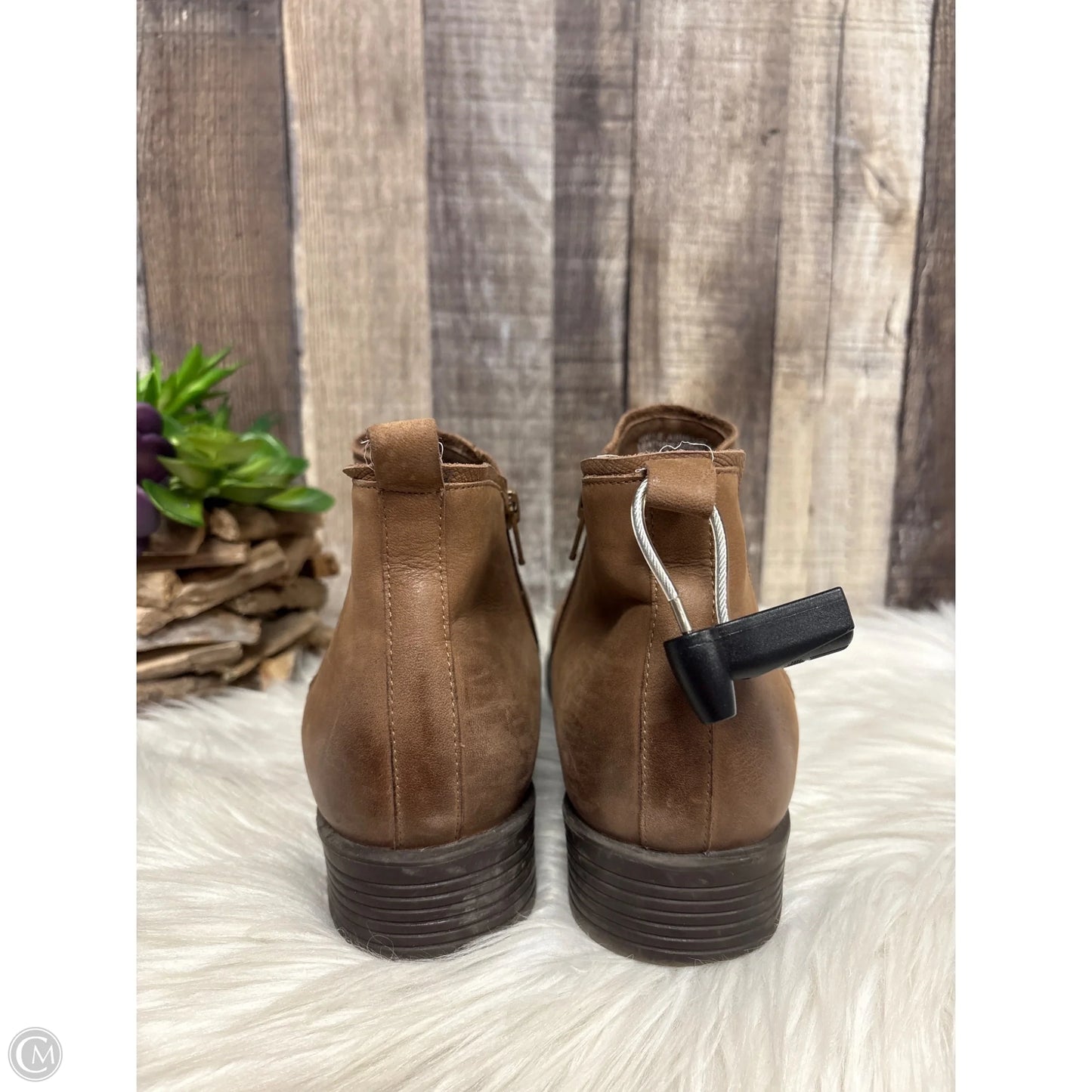 Boots Ankle Heels By Abeo In Brown, Size: 9.5