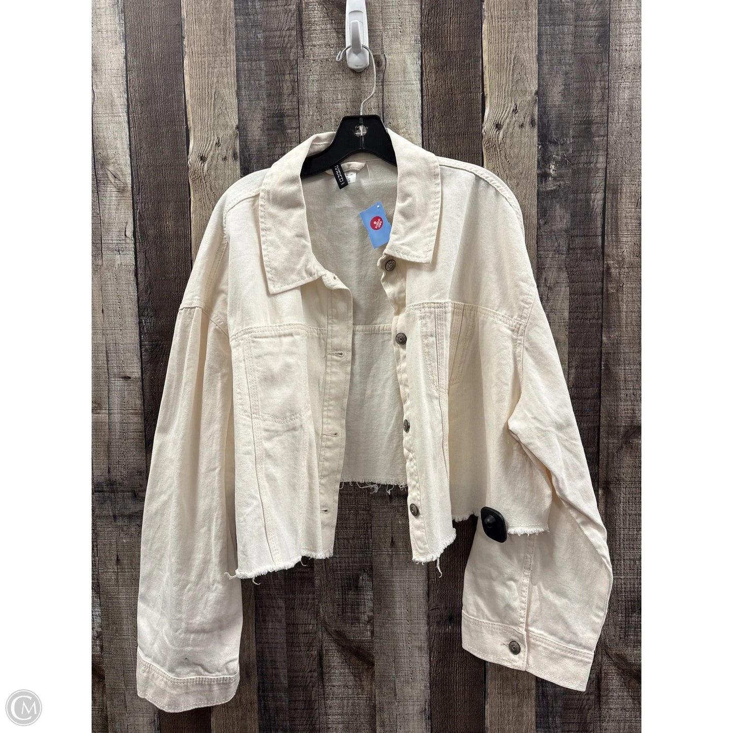 Jacket Denim By Divided In Cream Denim, Size: Xxl
