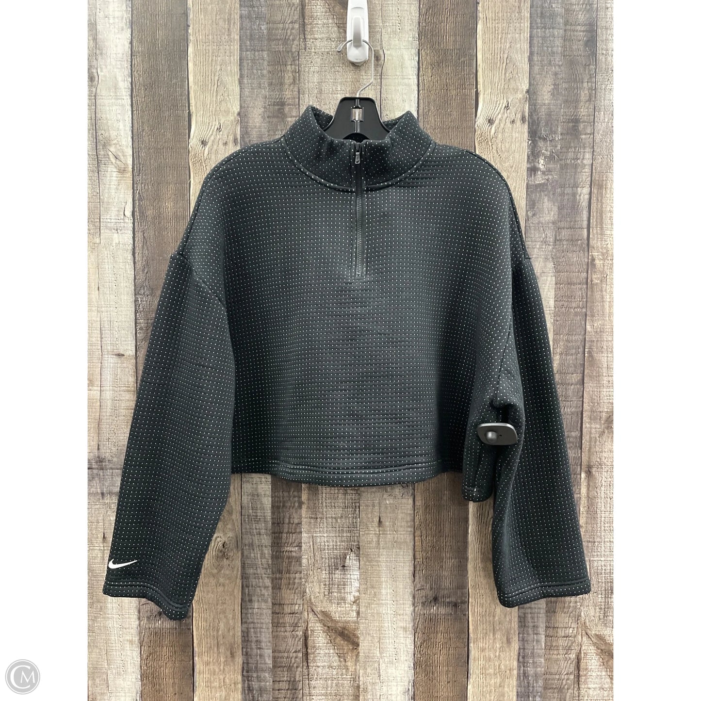 Athletic Sweatshirt Collar By Nike In Polkadot Pattern, Size: M