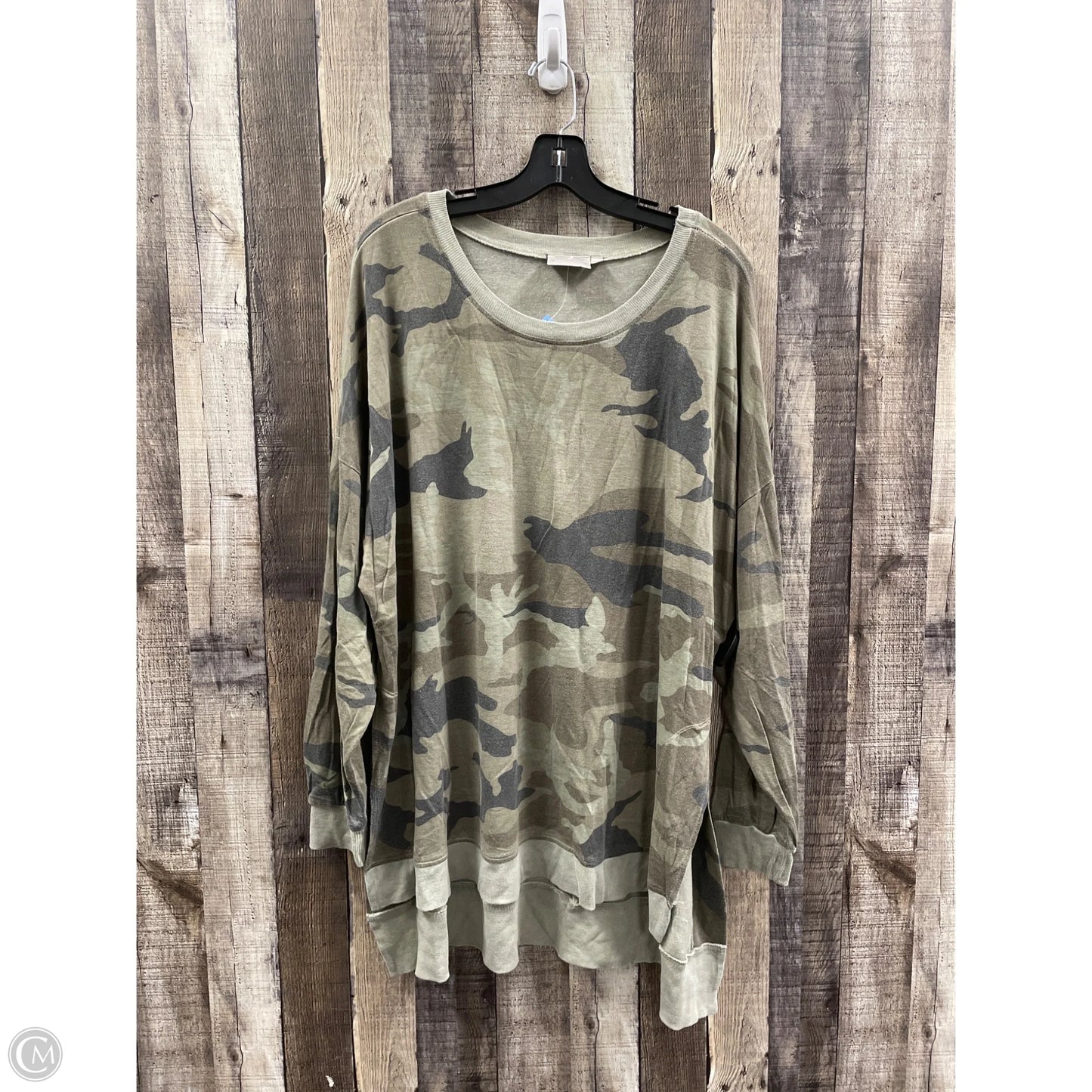 Top Long Sleeve By Dantelle In Camouflage Print, Size: 3x