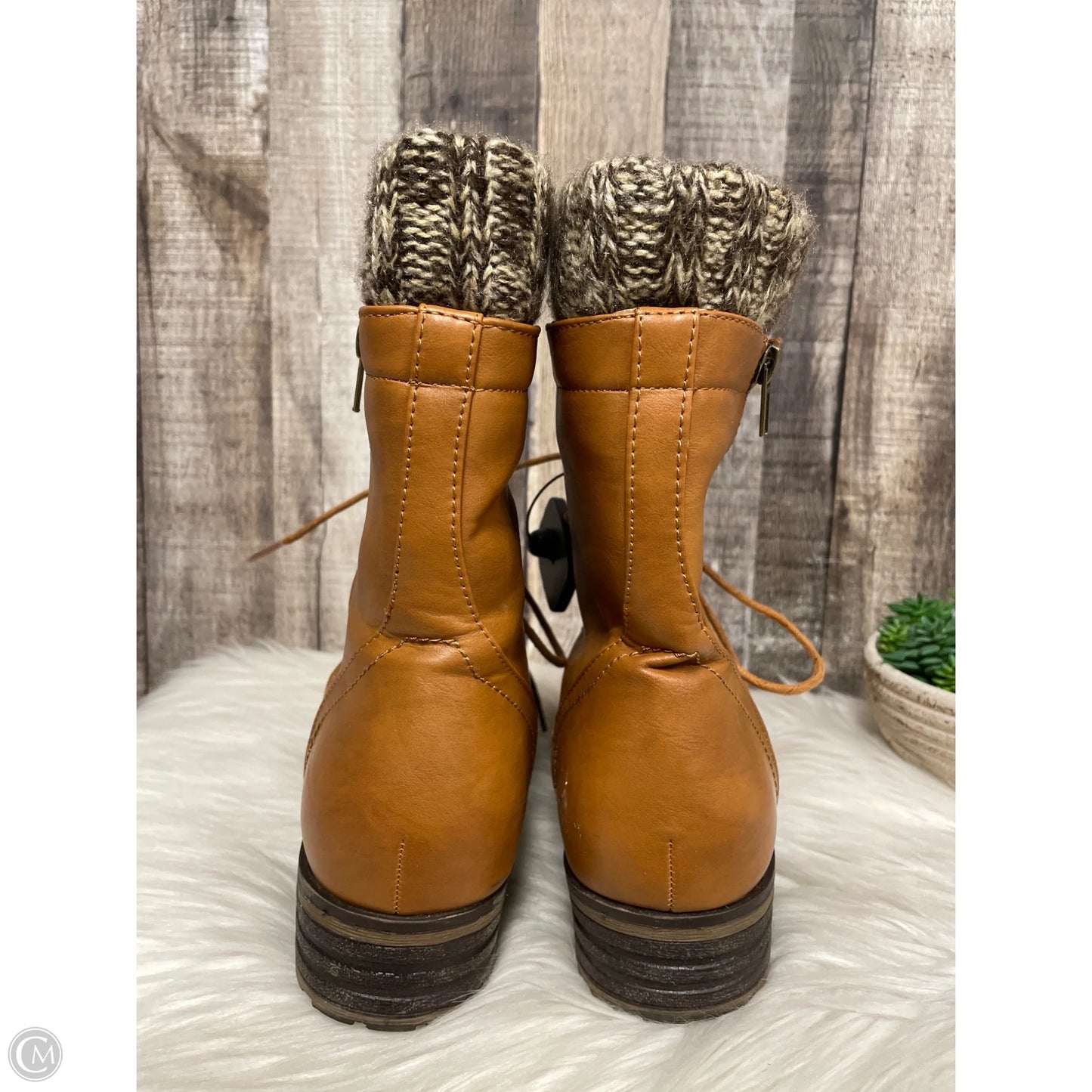 Boots Ankle Flats By Charlotte Russe In Brown, Size: 10