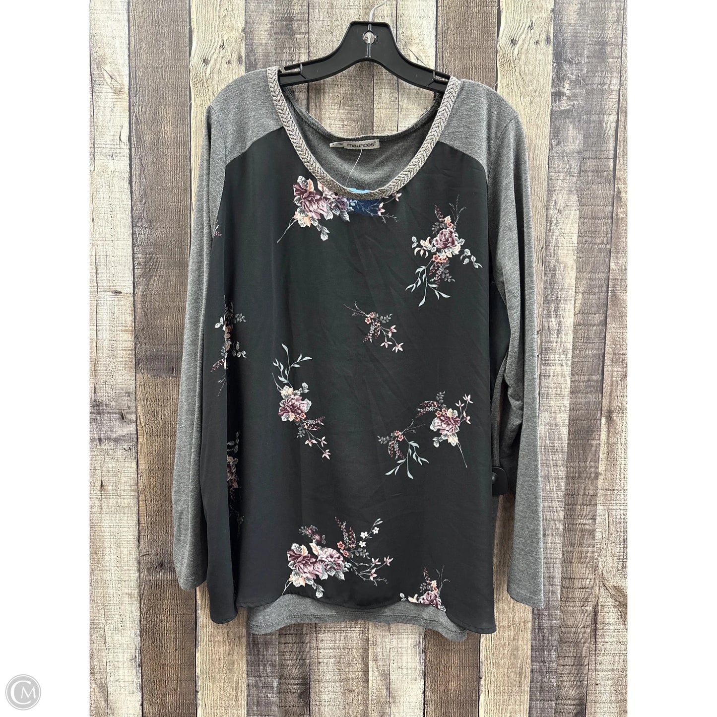 Top Long Sleeve By Maurices In Grey, Size: 3x