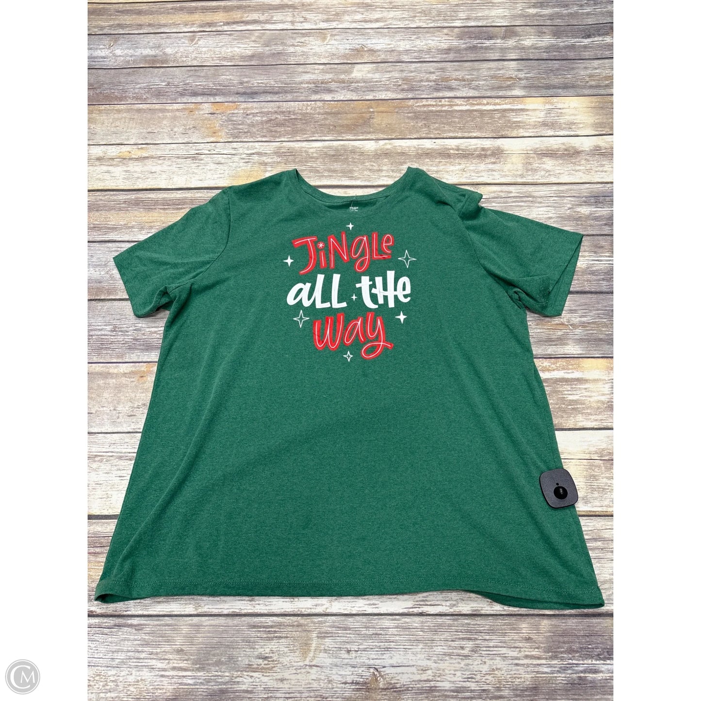Top Short Sleeve By Holiday Time In Green, Size: Xxl