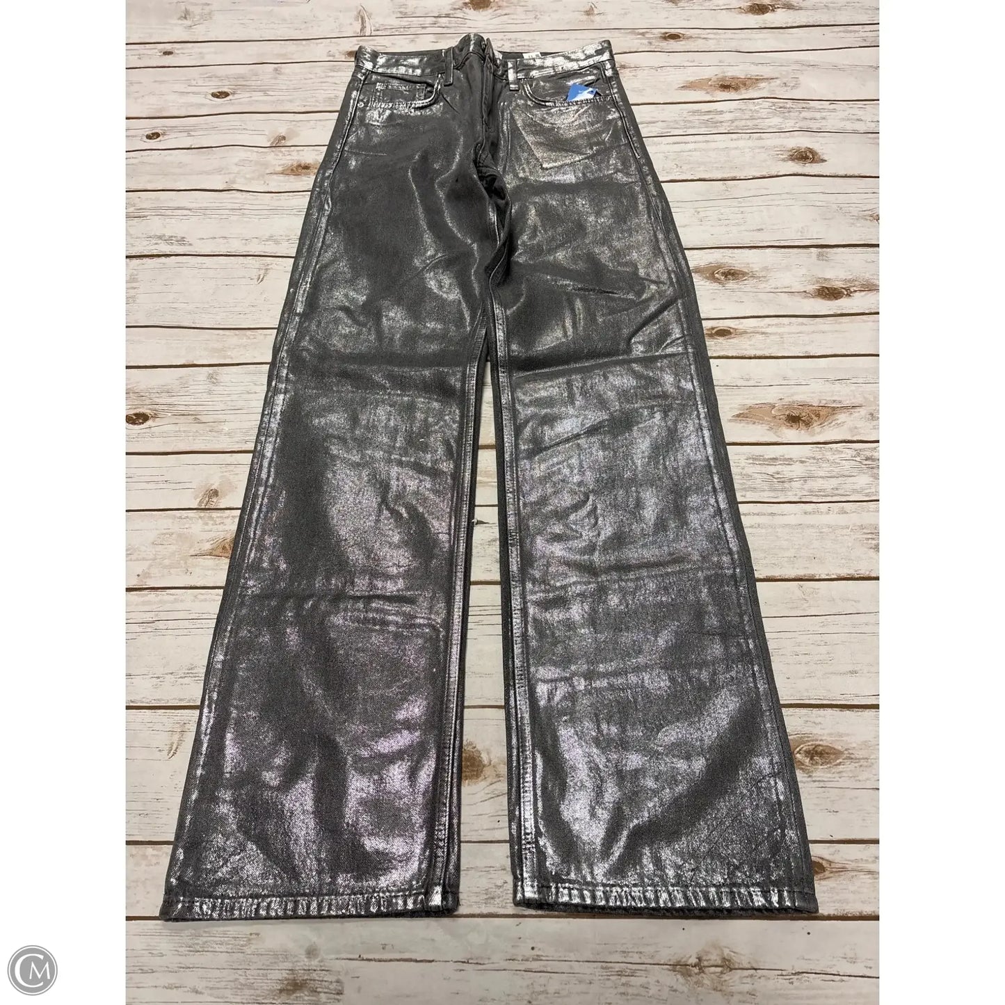 Jeans Wide Leg By Zara In Silver, Size: 4