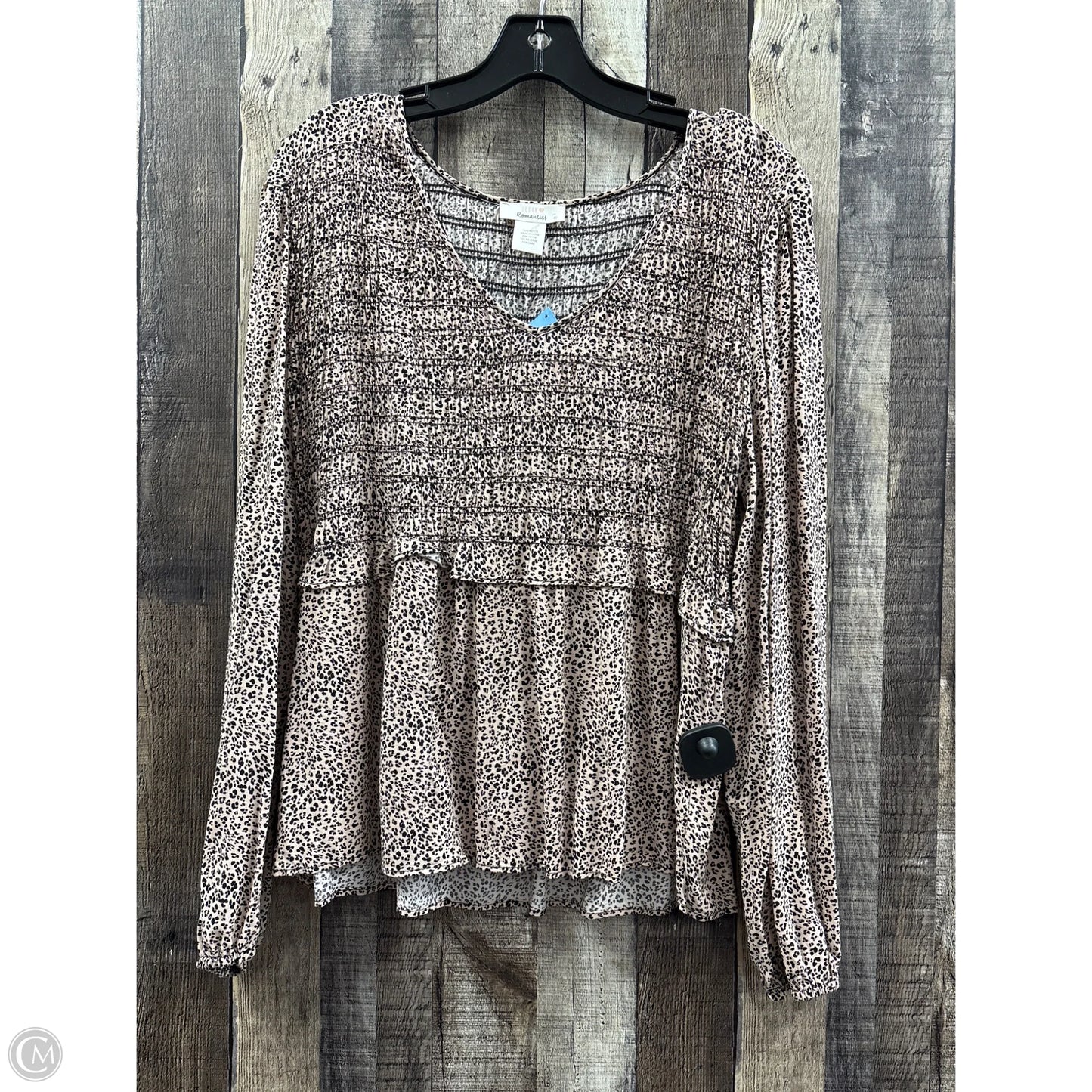 Top Long Sleeve By Urban Romantics In Animal Print, Size: Xl