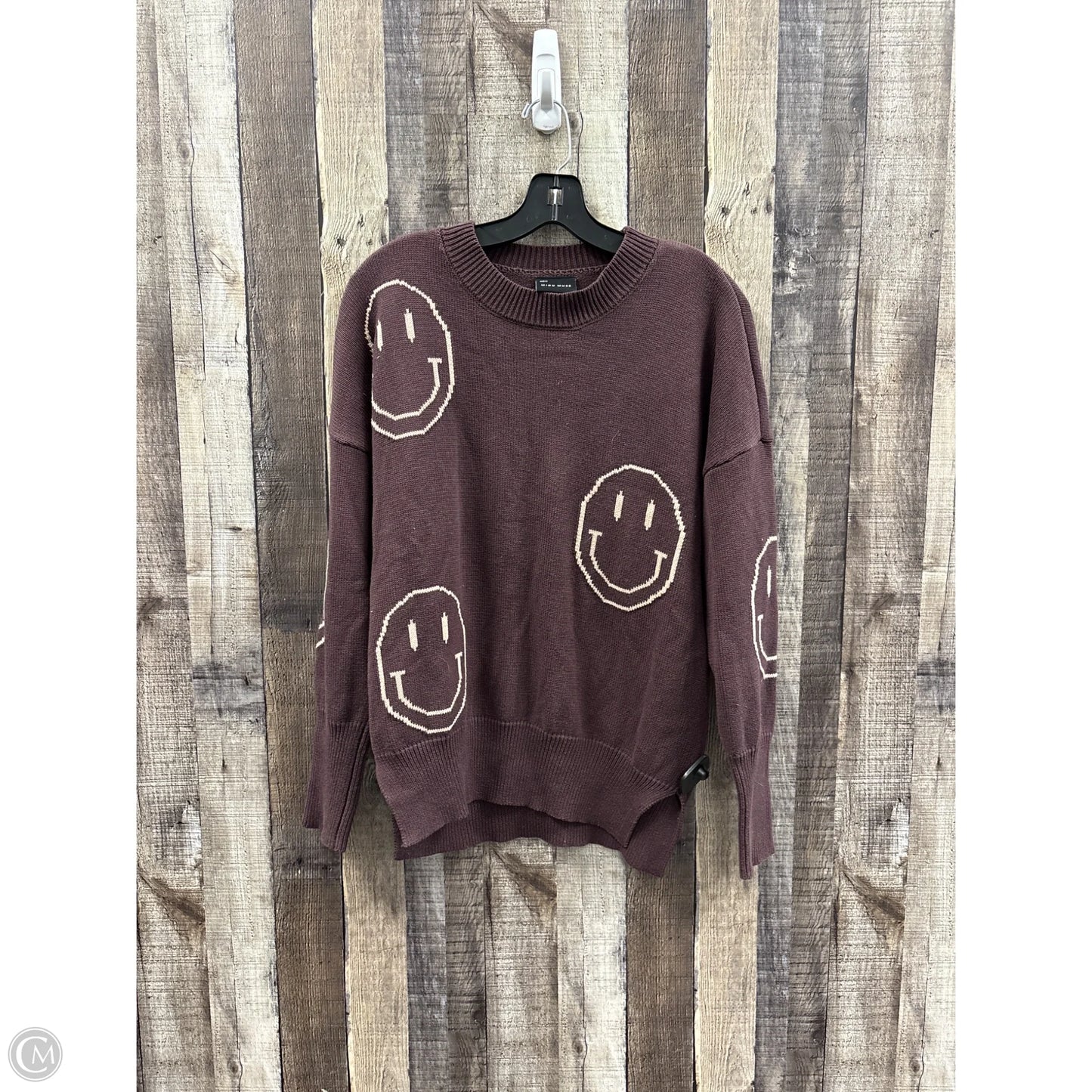 Sweater By Miou Muse In Brown & Cream, Size: S