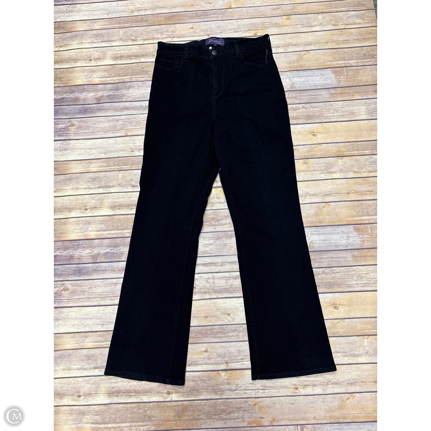 Jeans Straight By Not Your Daughters Jeans In Black Denim, Size: 16