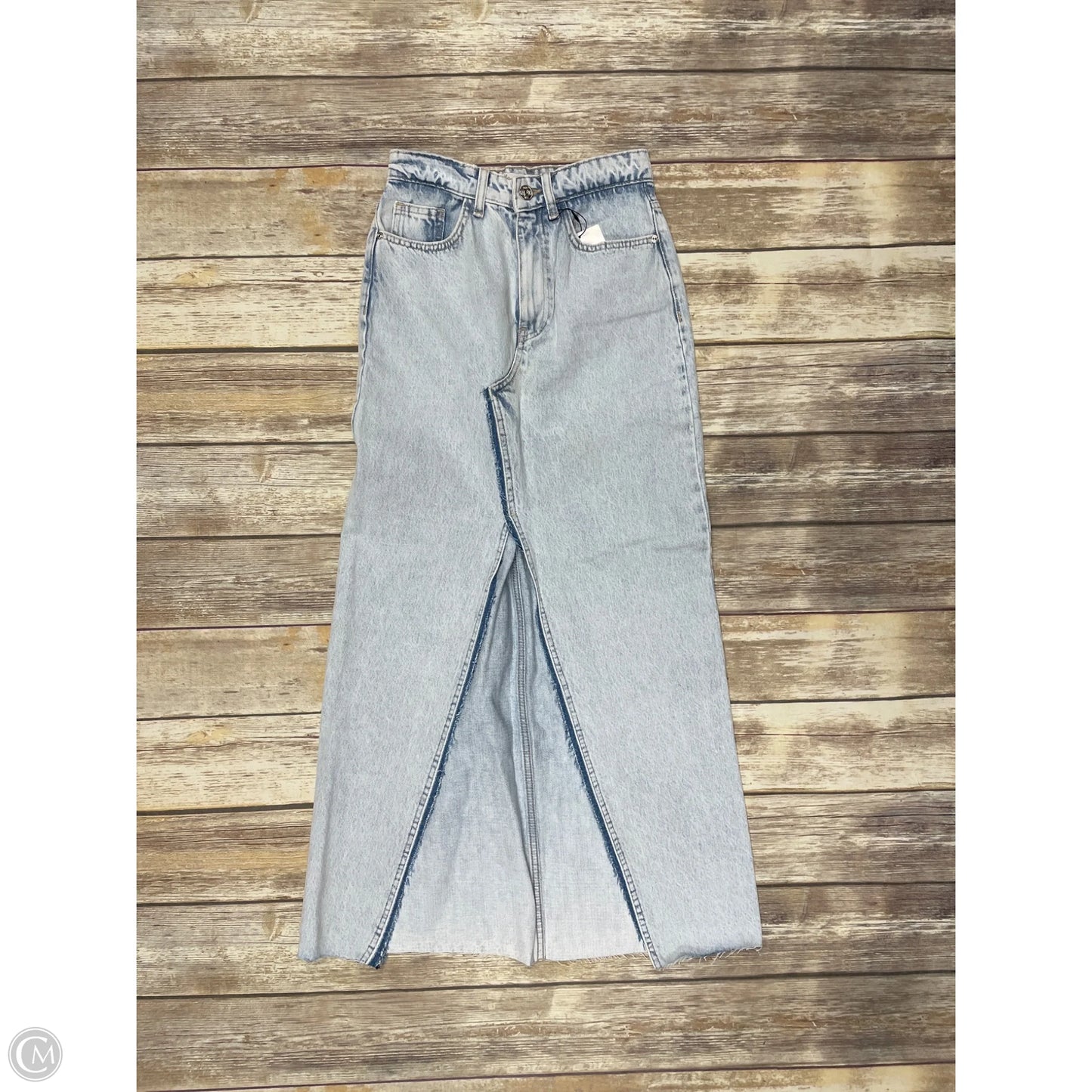 Skirt Maxi By Zara In Blue Denim, Size: Xs
